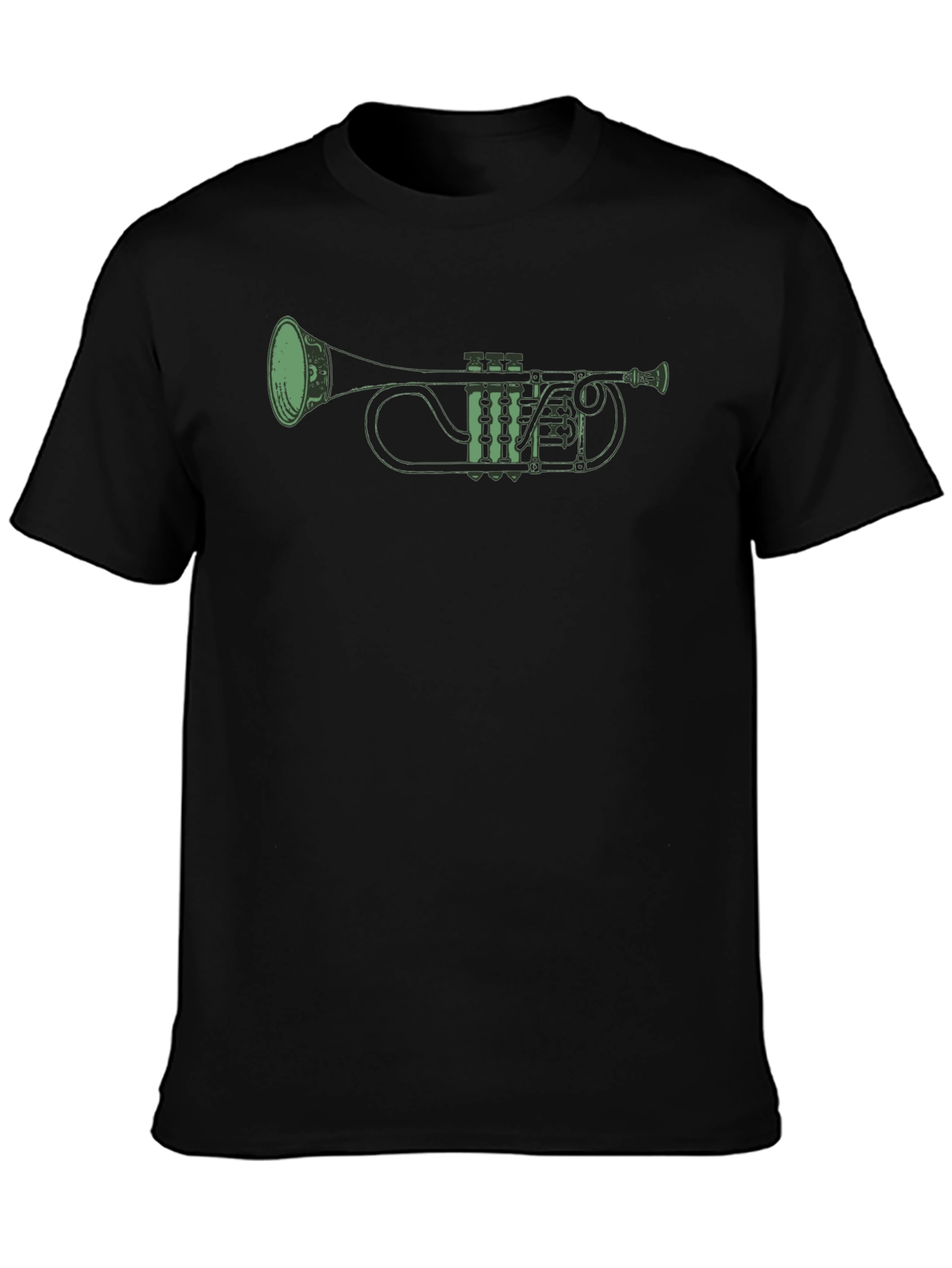 Green Trumpet Graphic Tee - Musicians Style