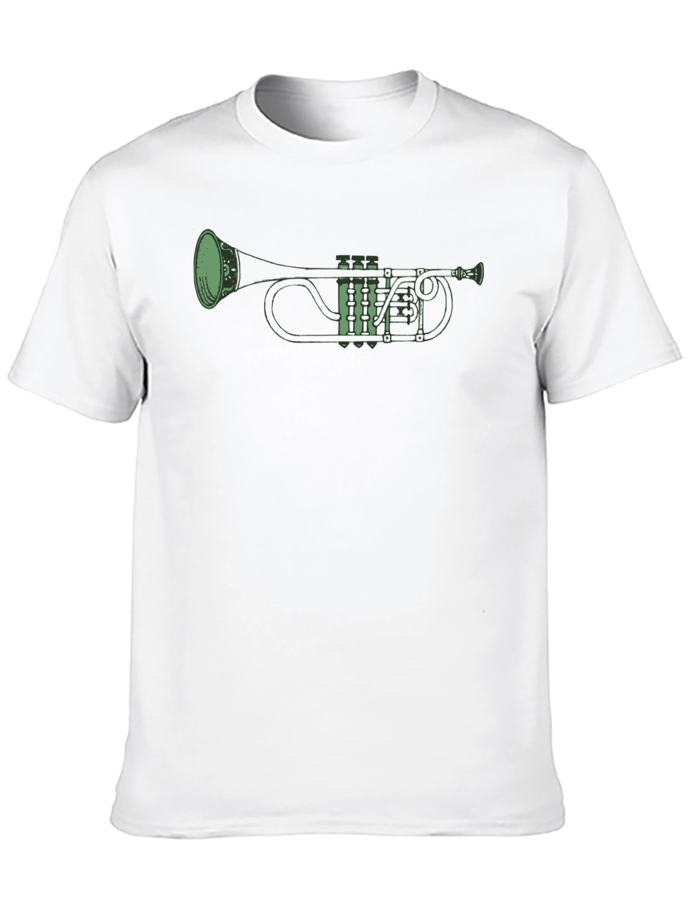 Green Trumpet Graphic Tee - Musicians Style