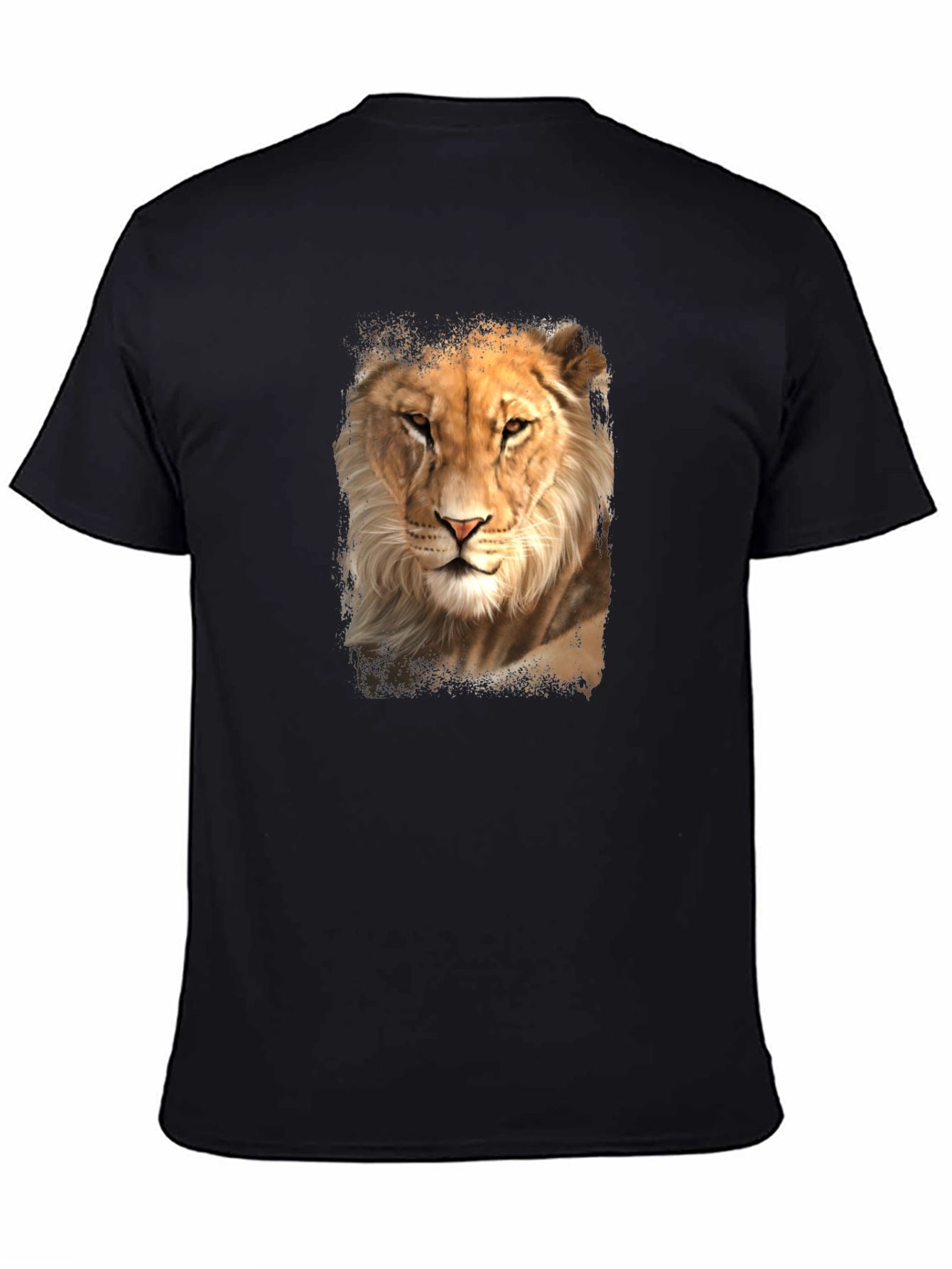 Lion Graphic Tee - Black Casual T-Shirt