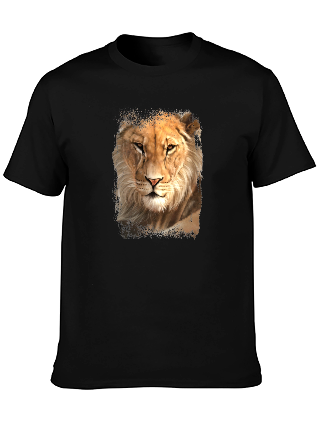 Lion Graphic Tee - Black Casual T-Shirt