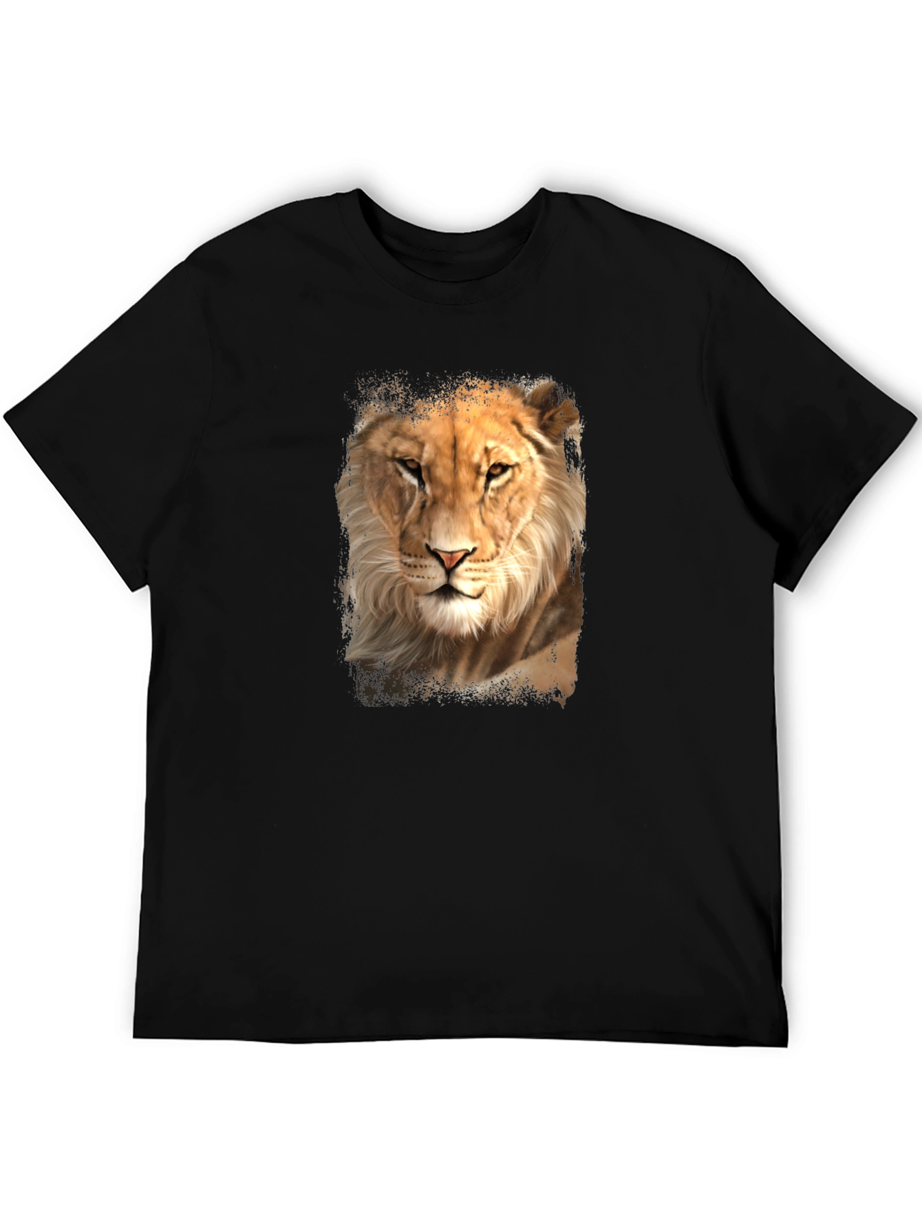 Lion Graphic Tee - Black Casual T-Shirt