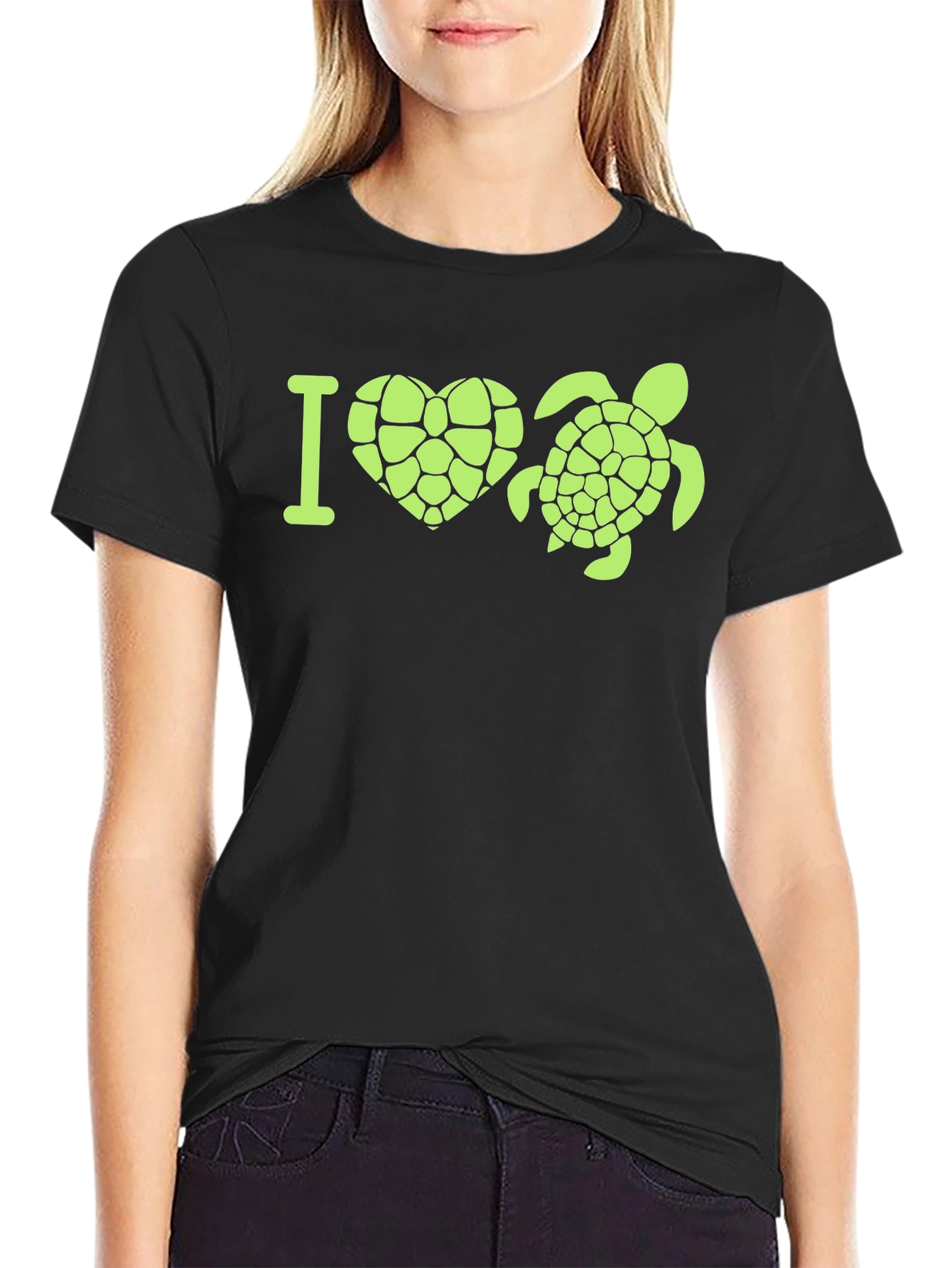 I Heart Turtles Black T-Shirt