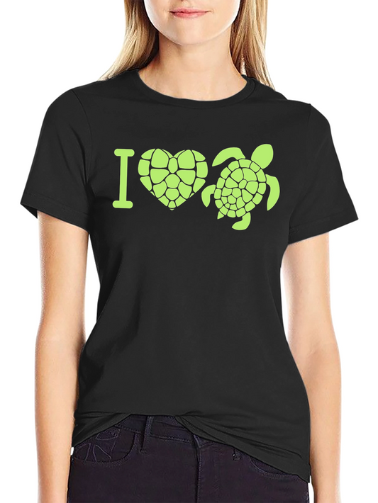 I Heart Turtles Black T-Shirt
