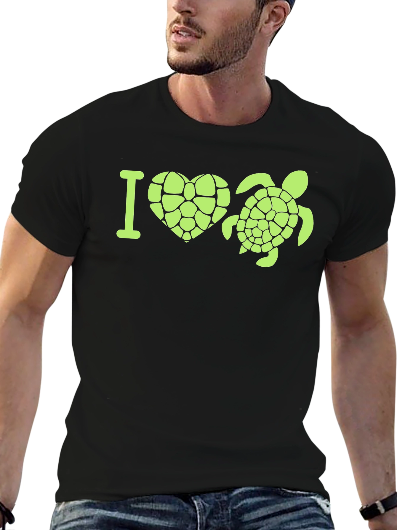 I Heart Turtles Black T-Shirt