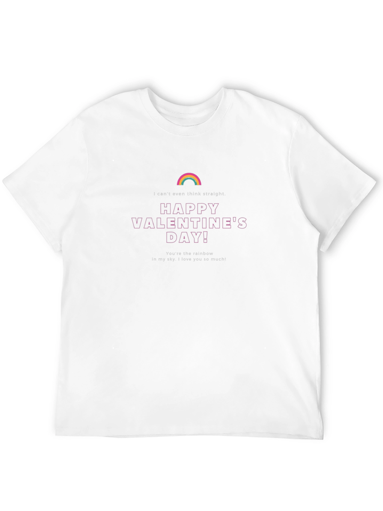 Happy Valentines Day Rainbow Graphic T-Shirt