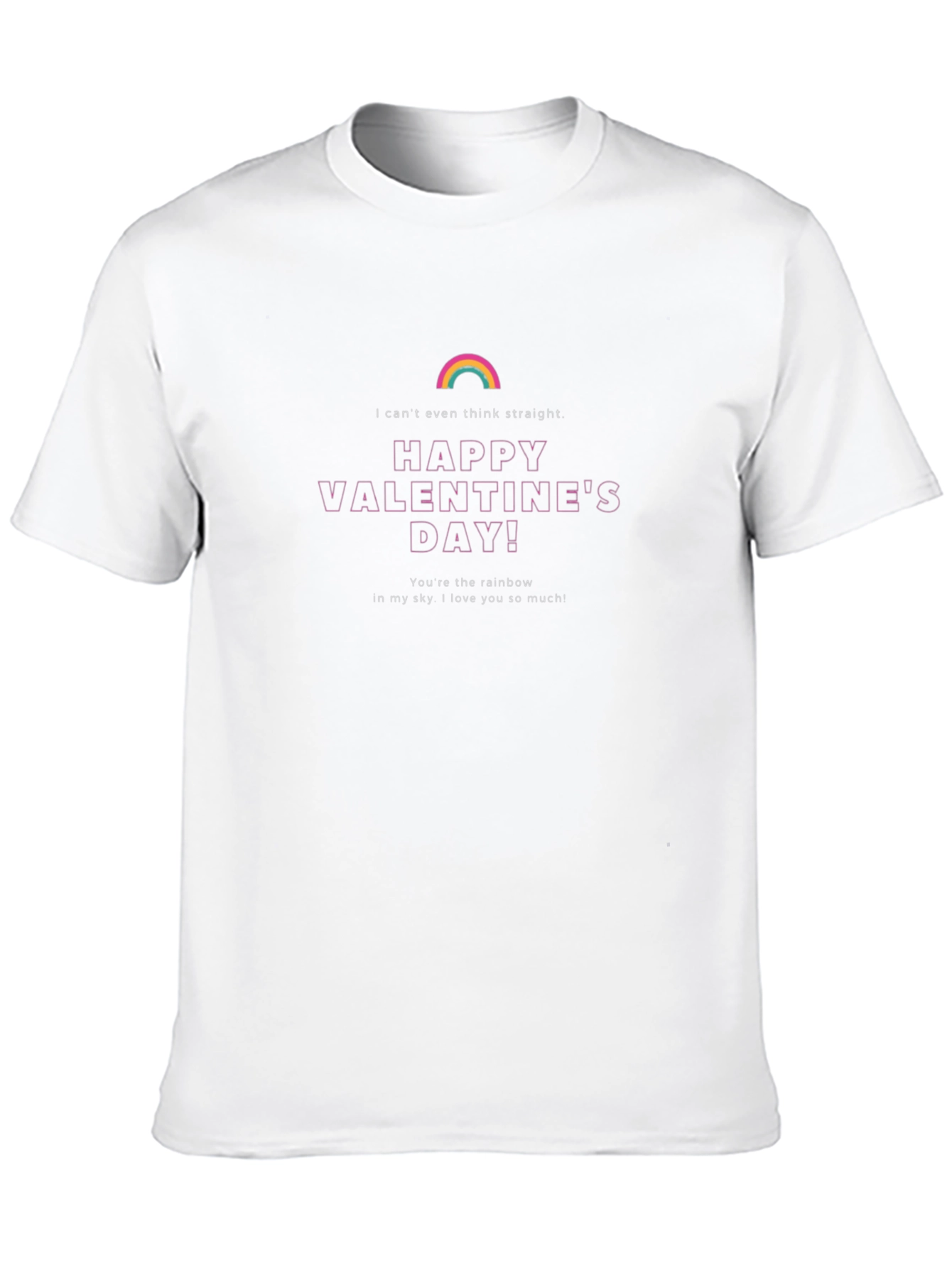 Happy Valentines Day Rainbow Graphic T-Shirt