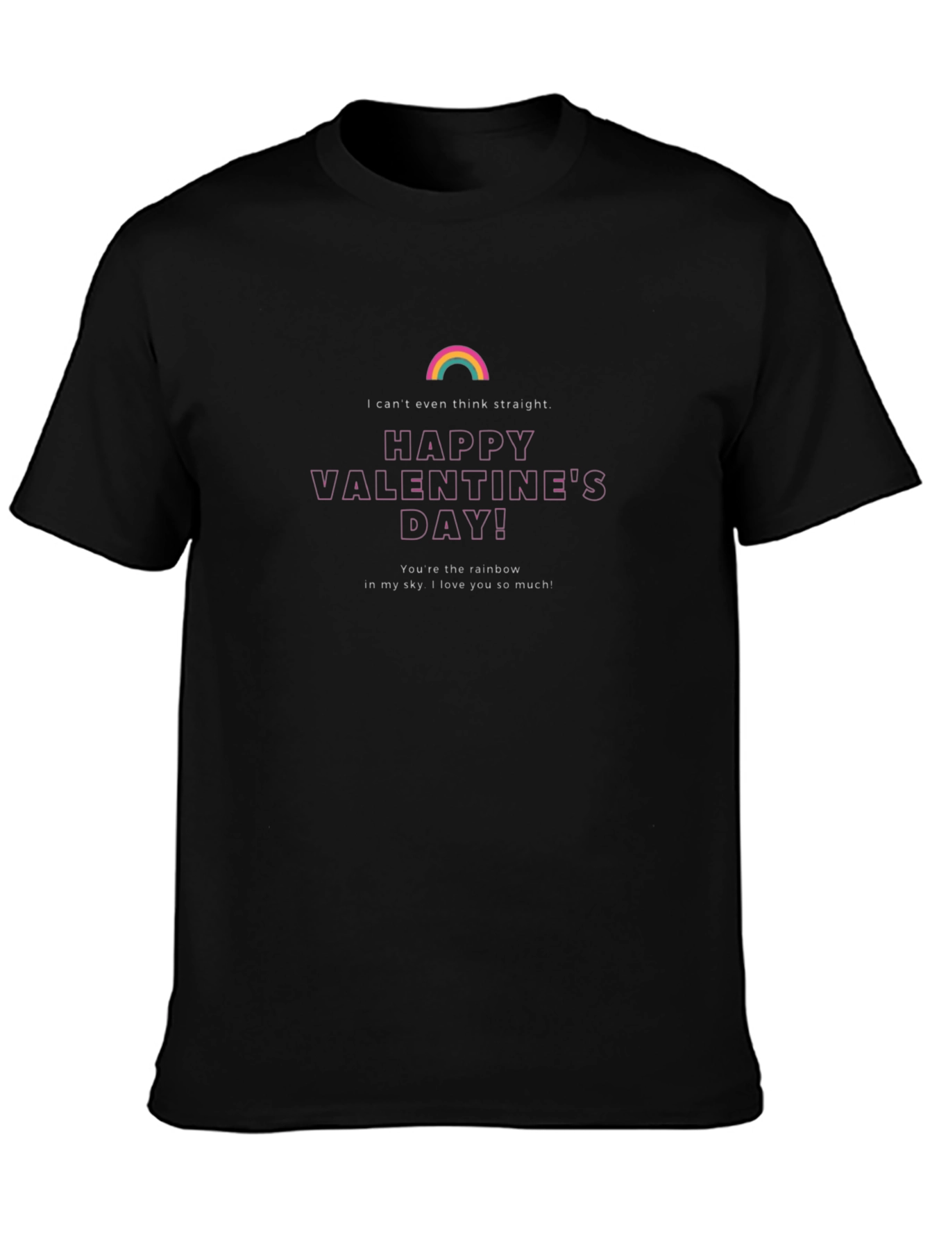 Happy Valentines Day Rainbow Graphic T-Shirt