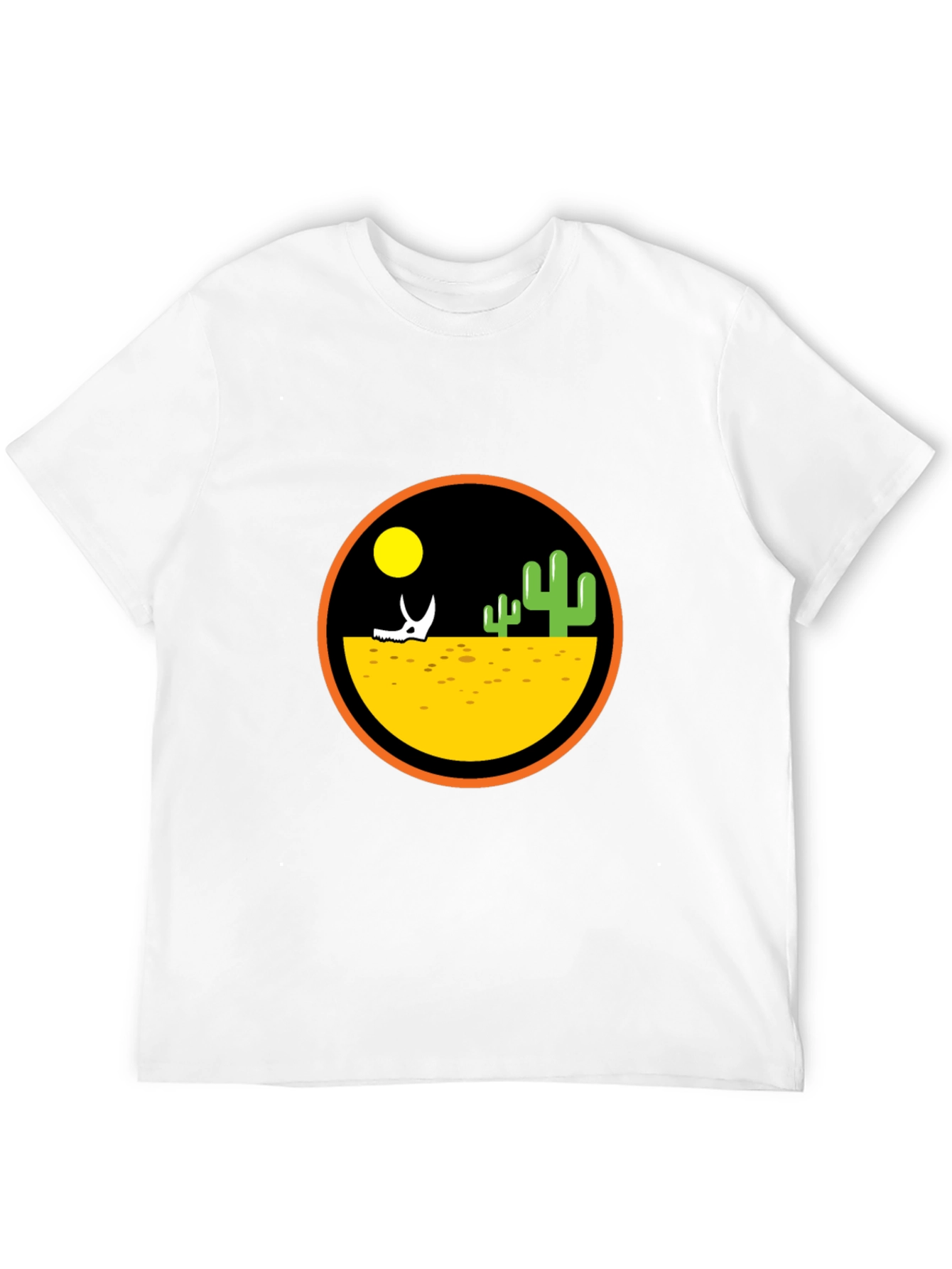 Desert Scene Graphic Print Black T-Shirt