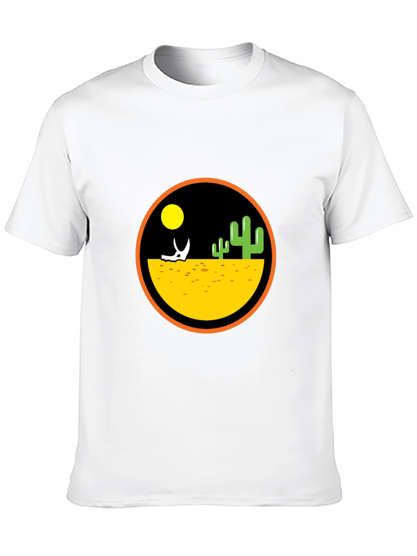 Desert Scene Graphic Print Black T-Shirt