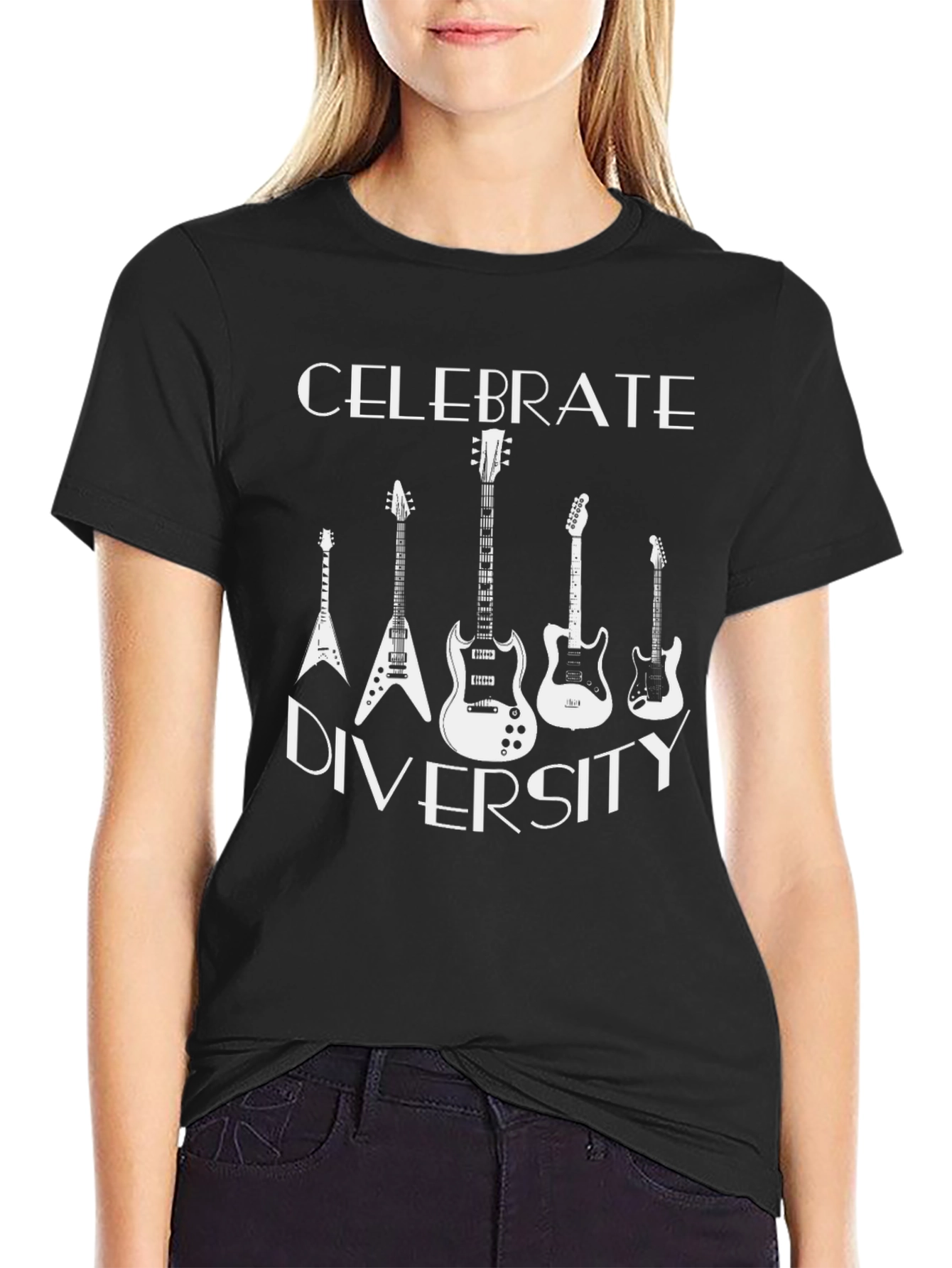 Celebrate Diversity Guitar T-Shirt