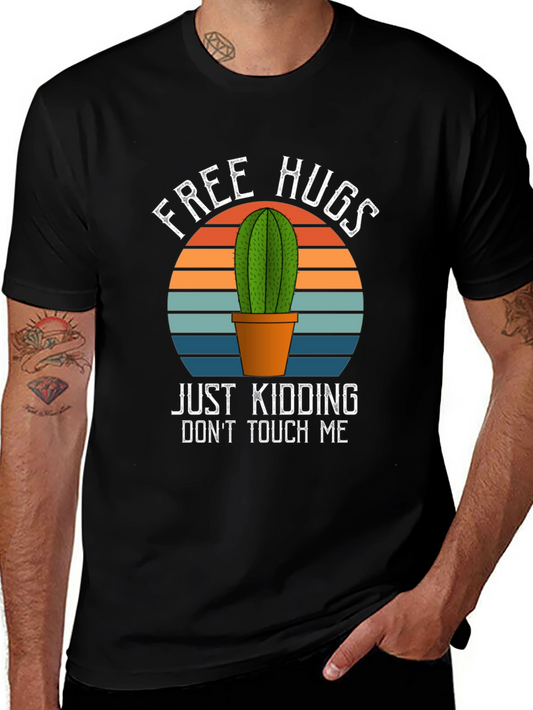 Free Hugs Cactus Graphic T-Shirt