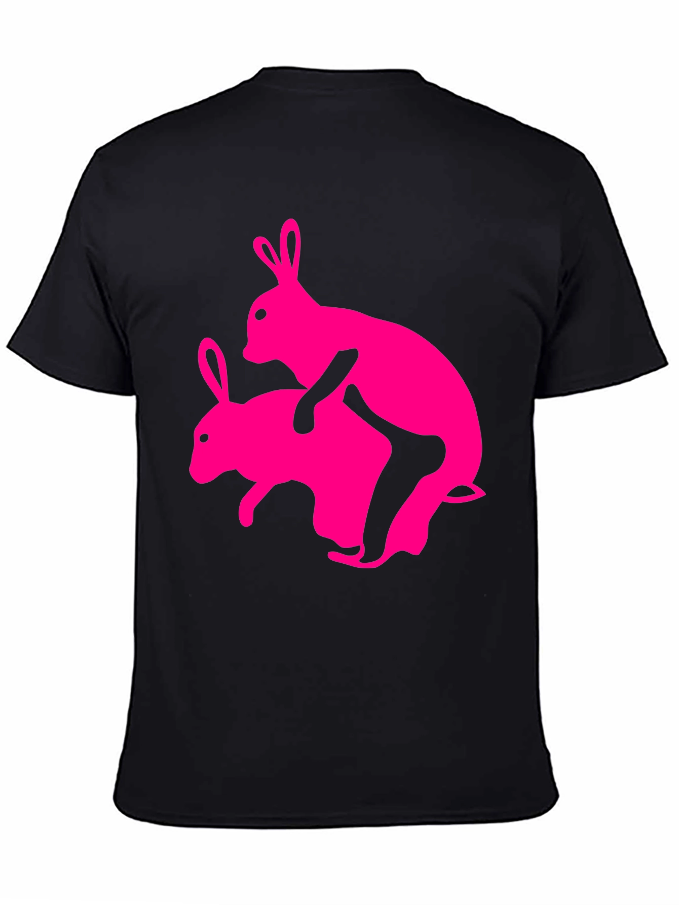 Humorous Pink Rabbit Graphic Tee