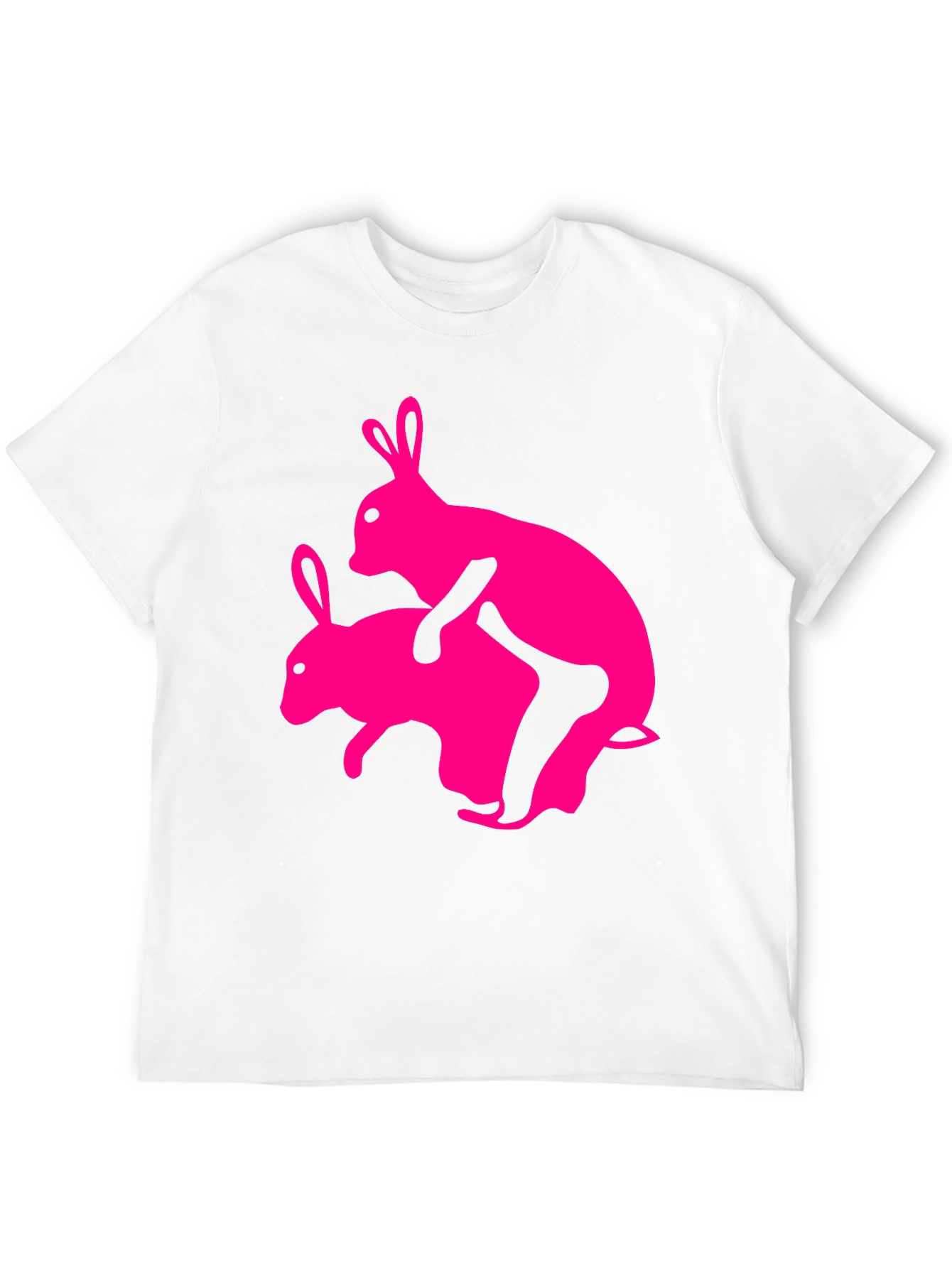 Humorous Pink Rabbit Graphic Tee