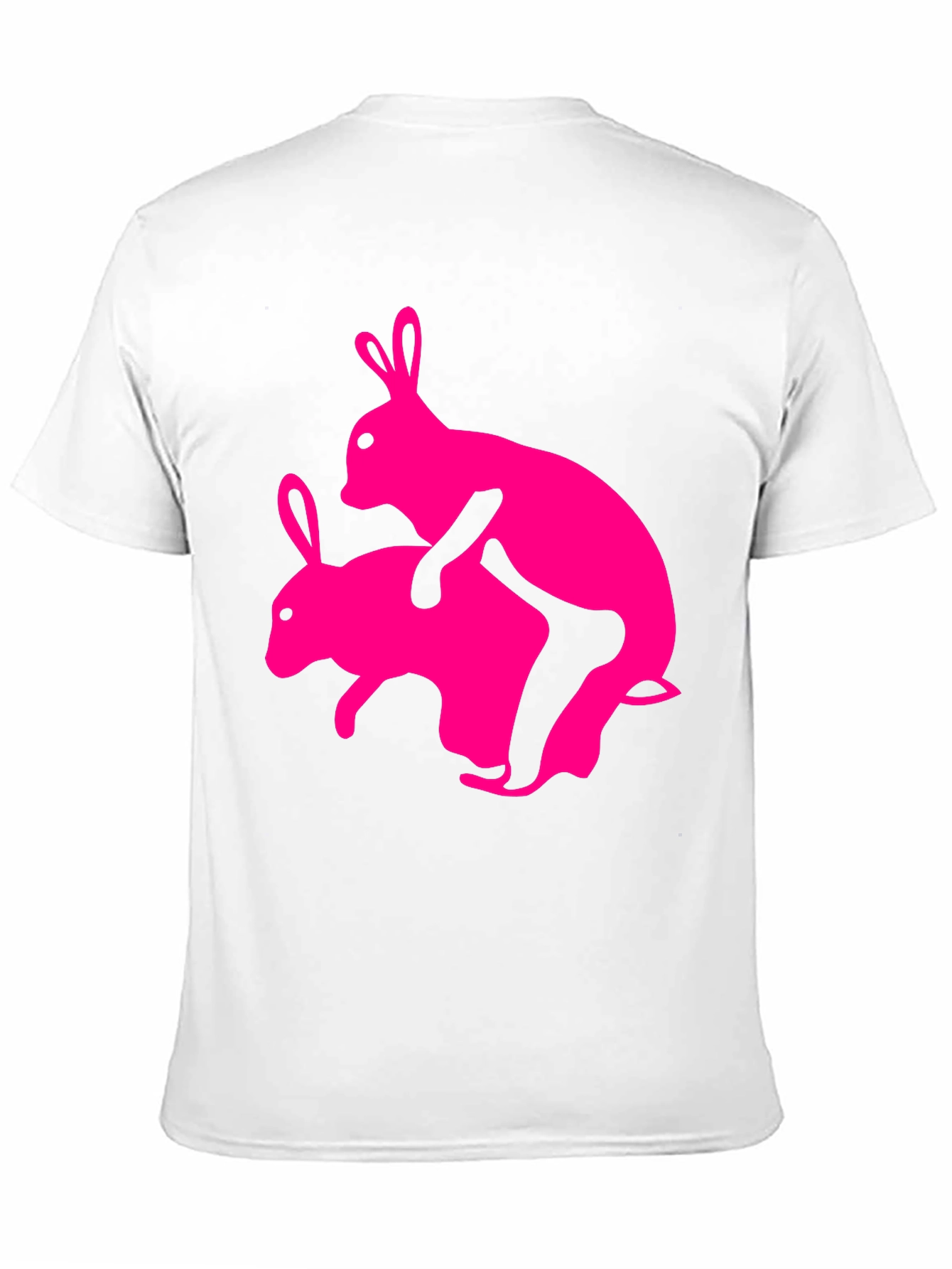 Humorous Pink Rabbit Graphic Tee