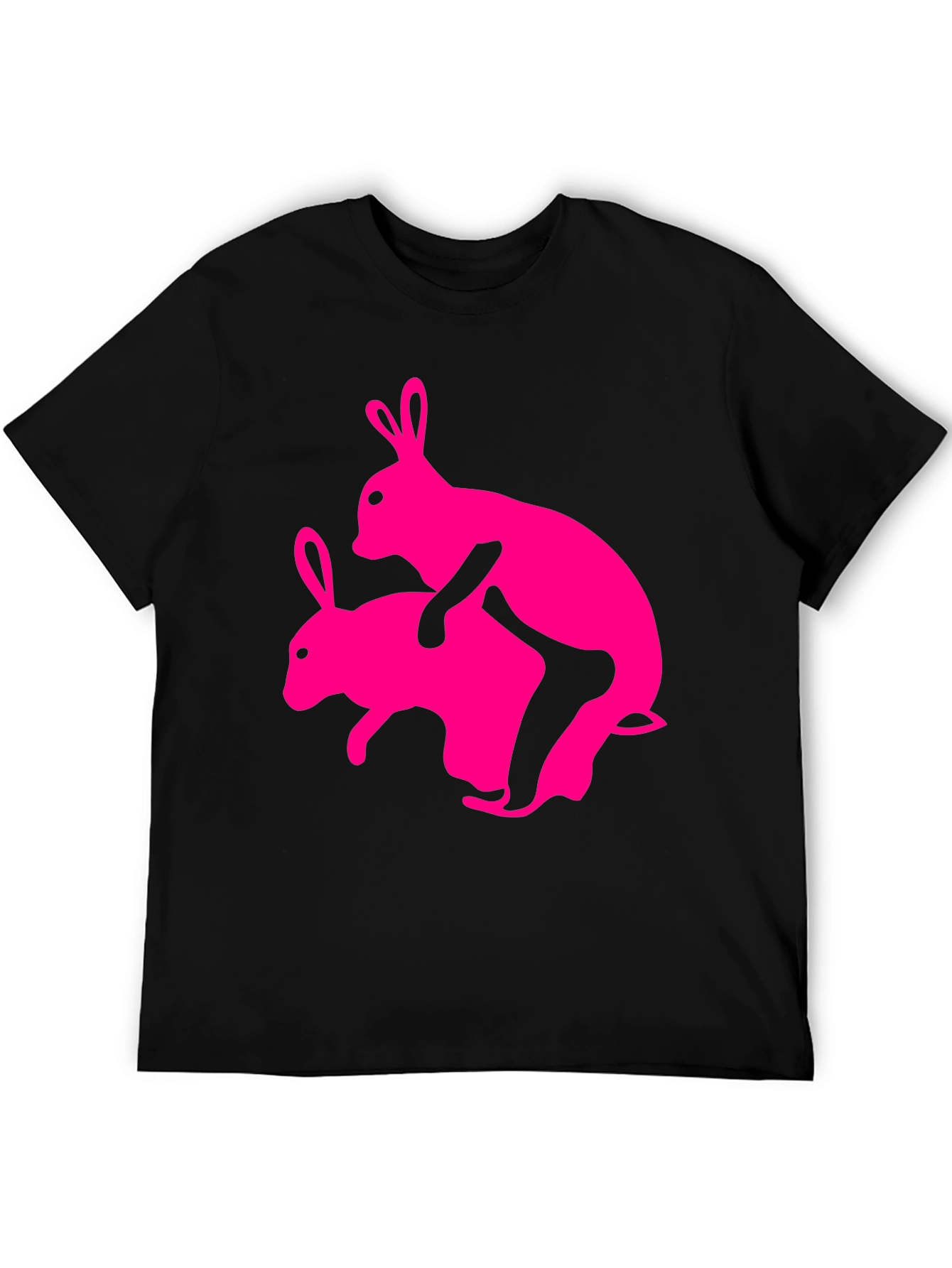 Humorous Pink Rabbit Graphic Tee