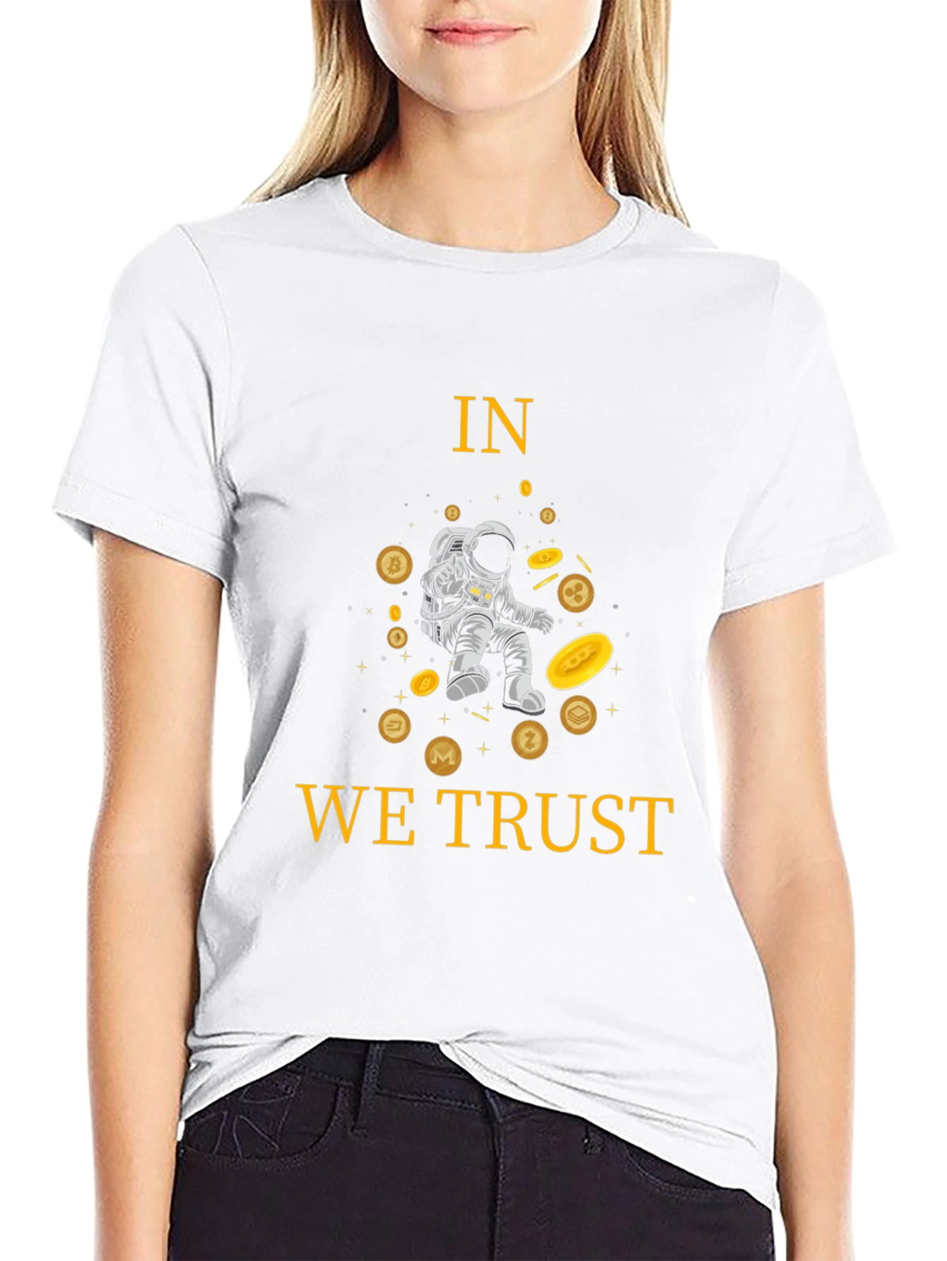 Crypto Astronaut T-Shirt - In We Trust Black Tee