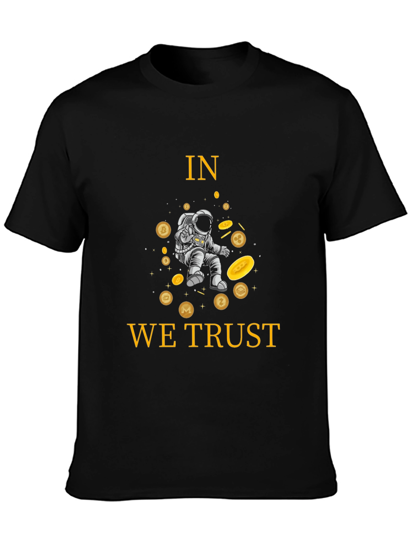 Crypto Astronaut T-Shirt - In We Trust Black Tee