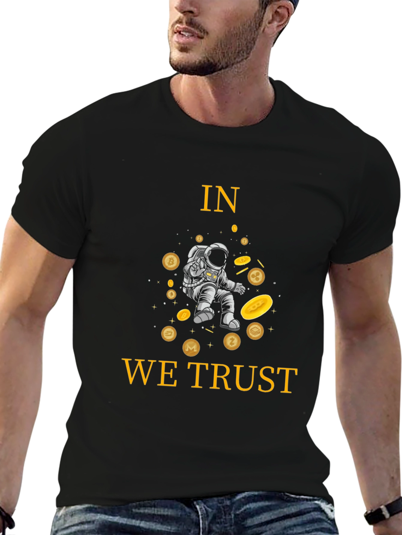 Crypto Astronaut T-Shirt - In We Trust Black Tee