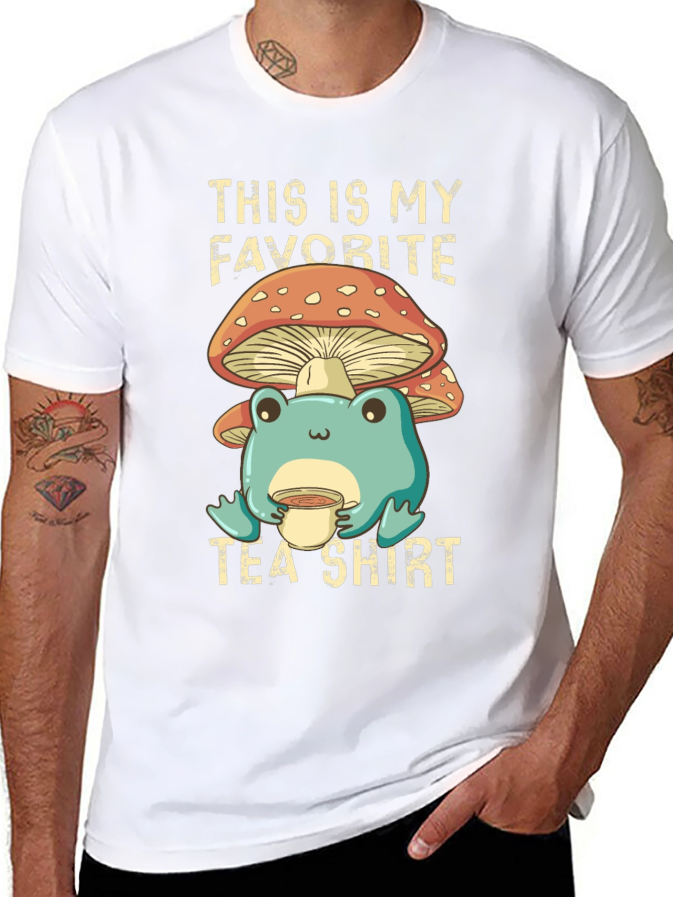 My Favorite Tea Shirt - Frog & Mushroom