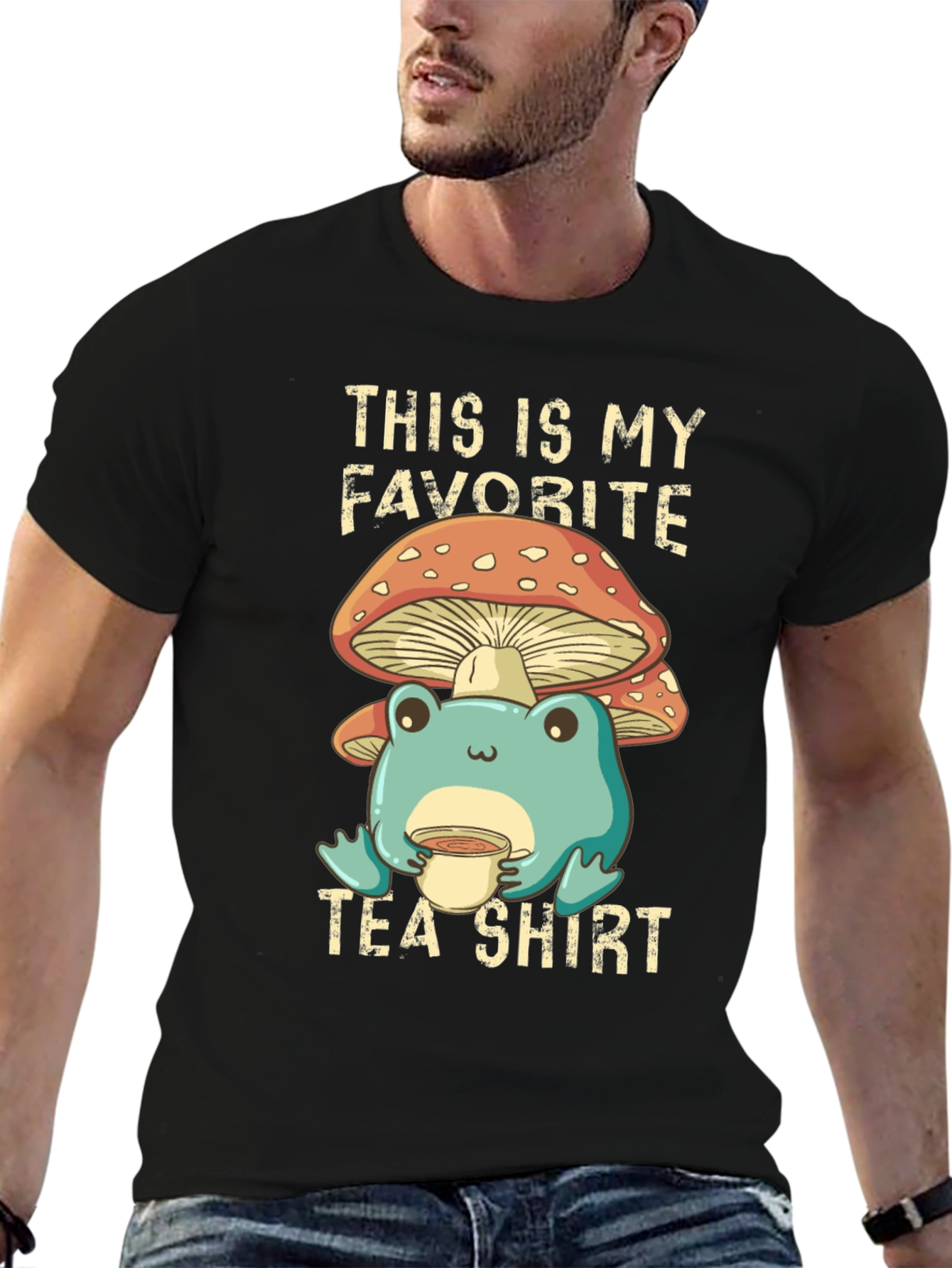 My Favorite Tea Shirt - Frog & Mushroom
