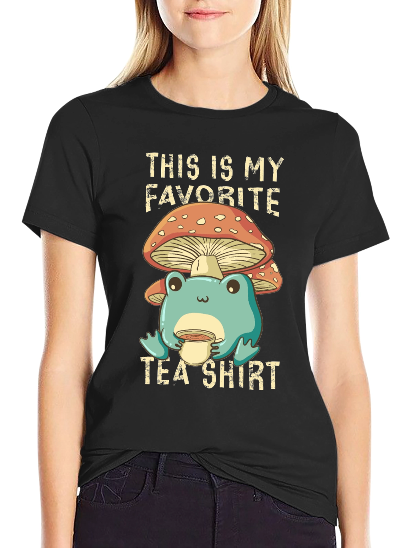 My Favorite Tea Shirt - Frog & Mushroom