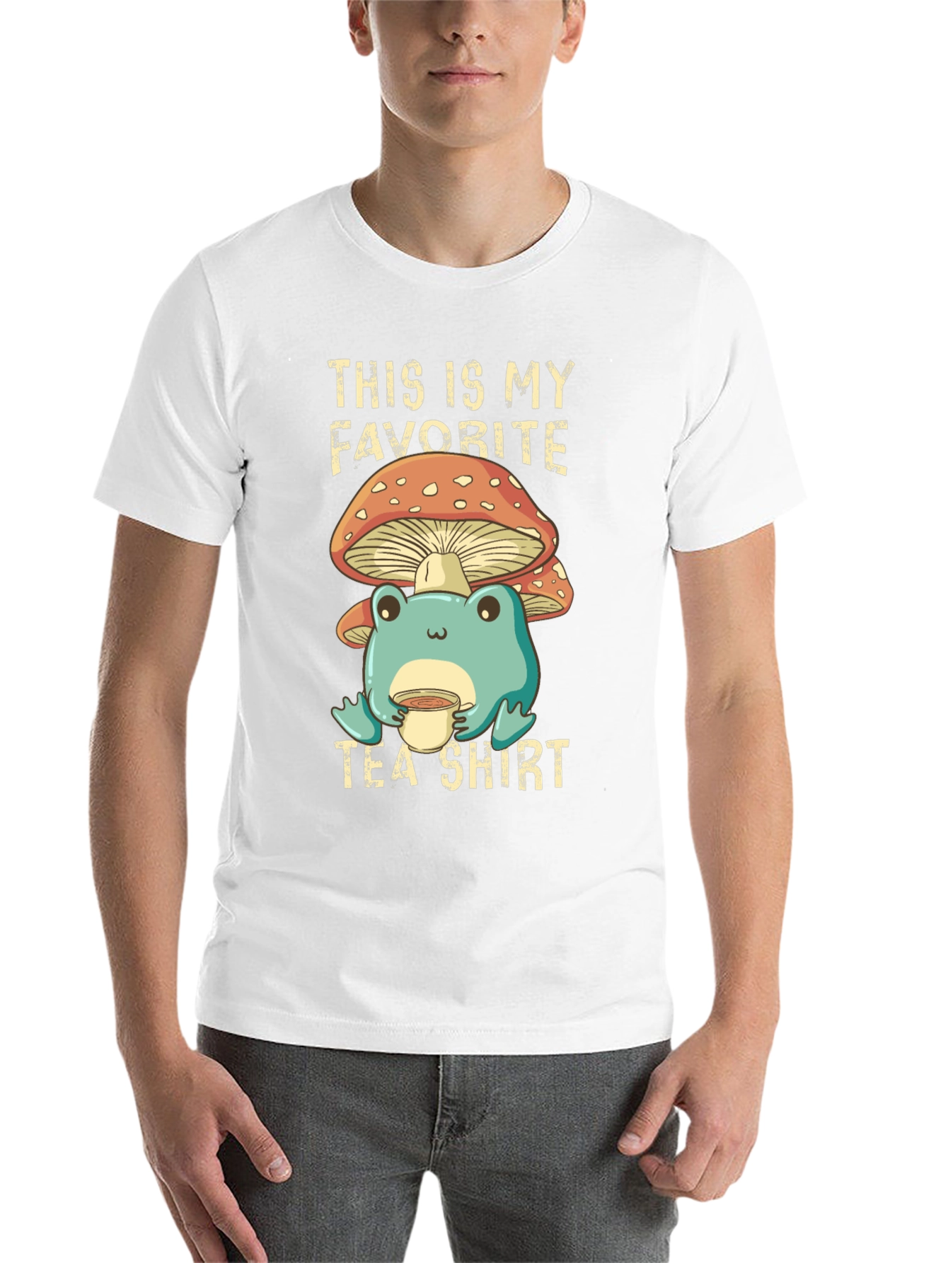 My Favorite Tea Shirt - Frog & Mushroom
