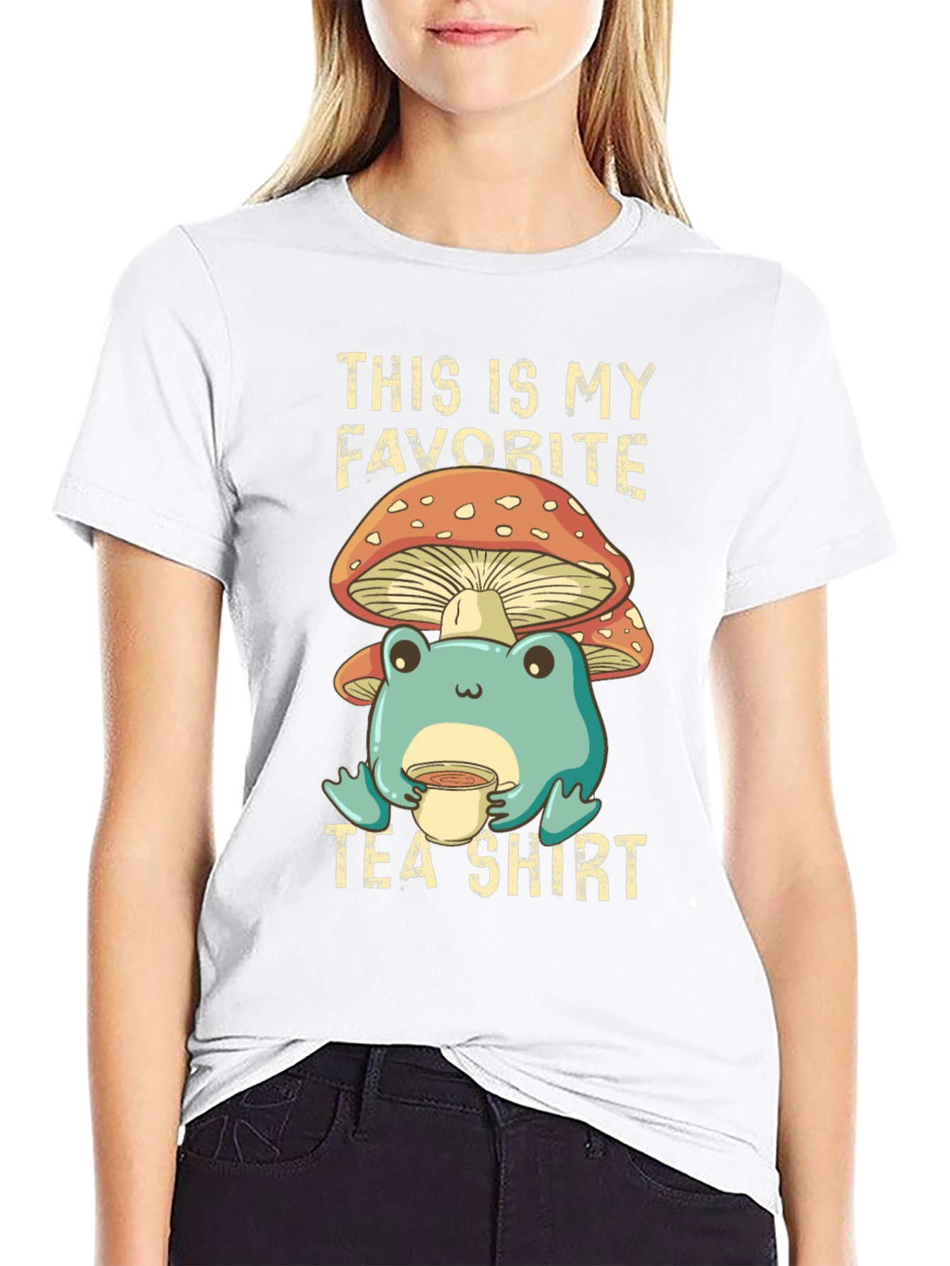 My Favorite Tea Shirt - Frog & Mushroom
