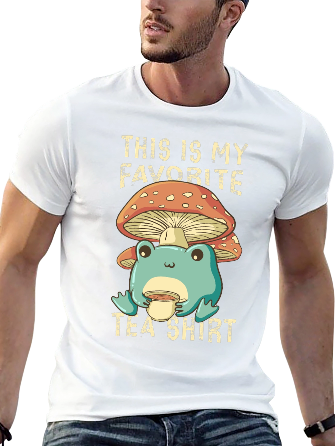 My Favorite Tea Shirt - Frog & Mushroom
