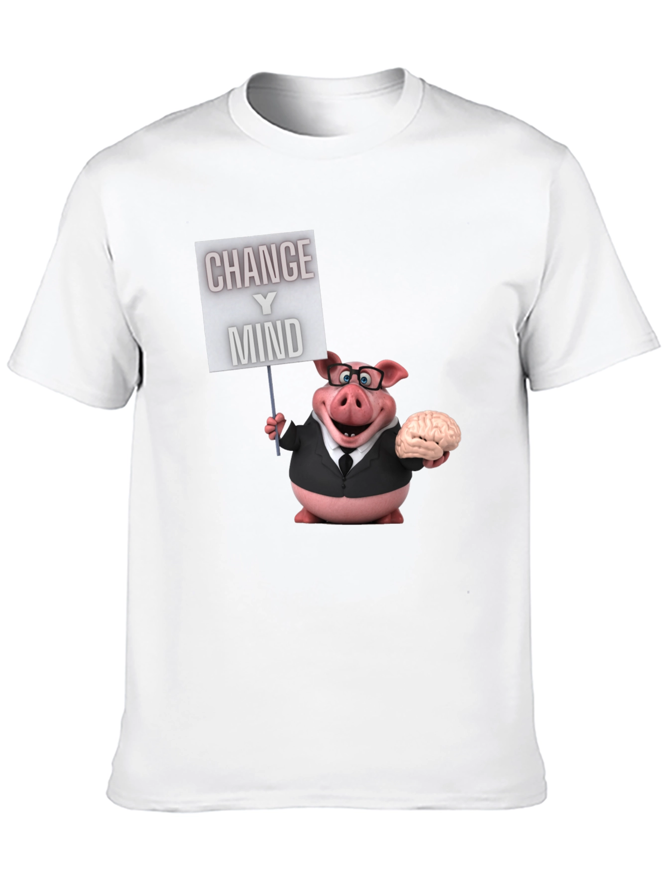 Change Your Mind Pig T-Shirt - Funny Cartoon Tee
