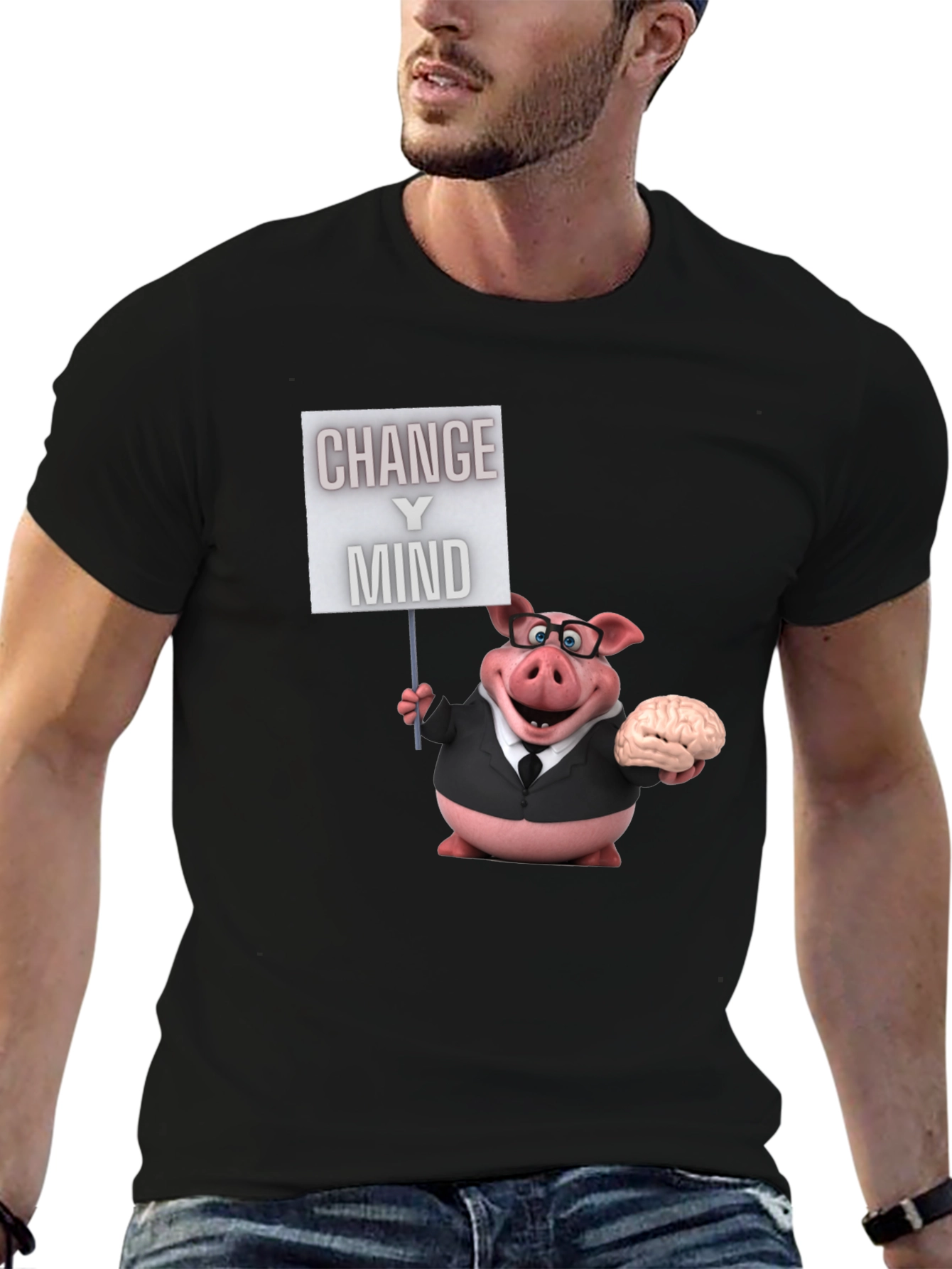 Change Your Mind Pig T-Shirt - Funny Cartoon Tee