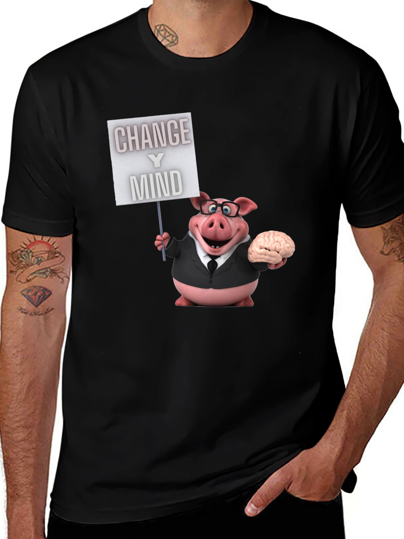 Change Your Mind Pig T-Shirt - Funny Cartoon Tee