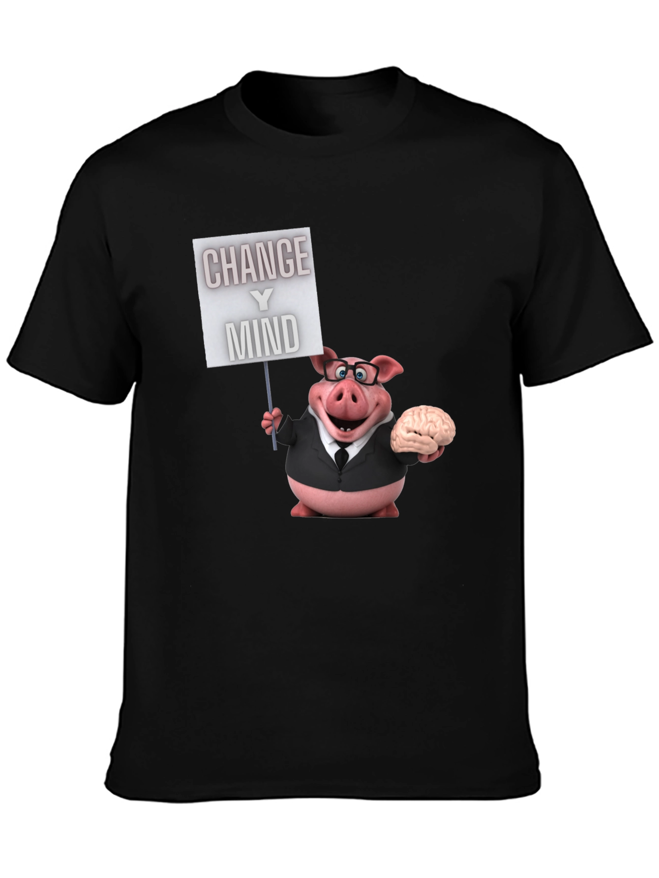 Change Your Mind Pig T-Shirt - Funny Cartoon Tee
