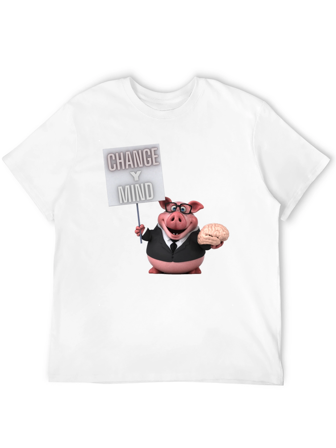 Change Your Mind Pig T-Shirt - Funny Cartoon Tee