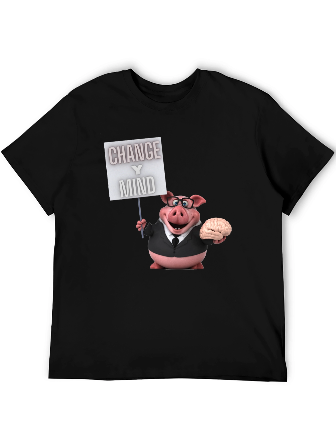 Change Your Mind Pig T-Shirt - Funny Cartoon Tee