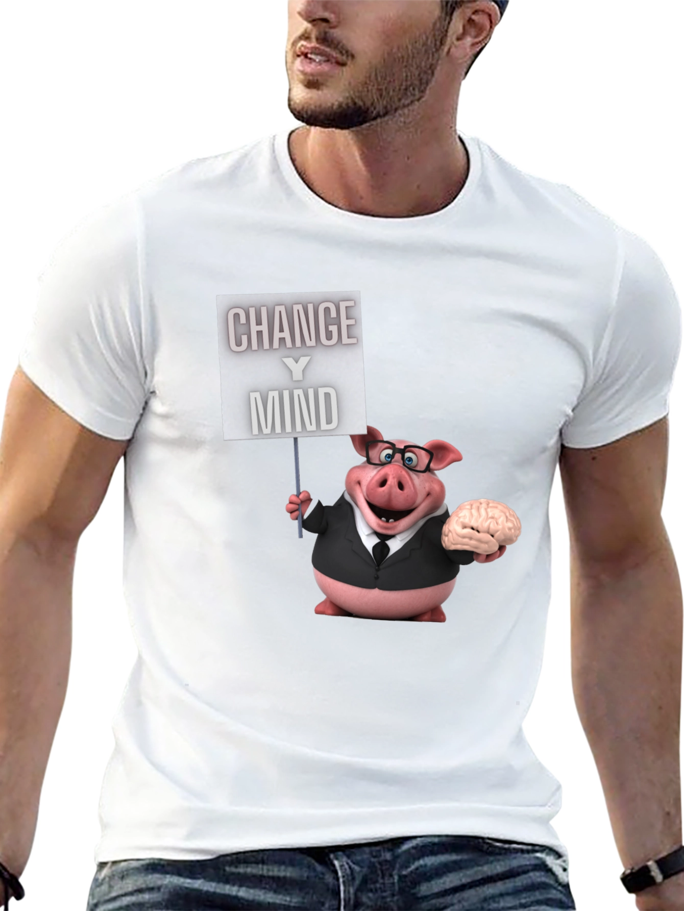 Change Your Mind Pig T-Shirt - Funny Cartoon Tee