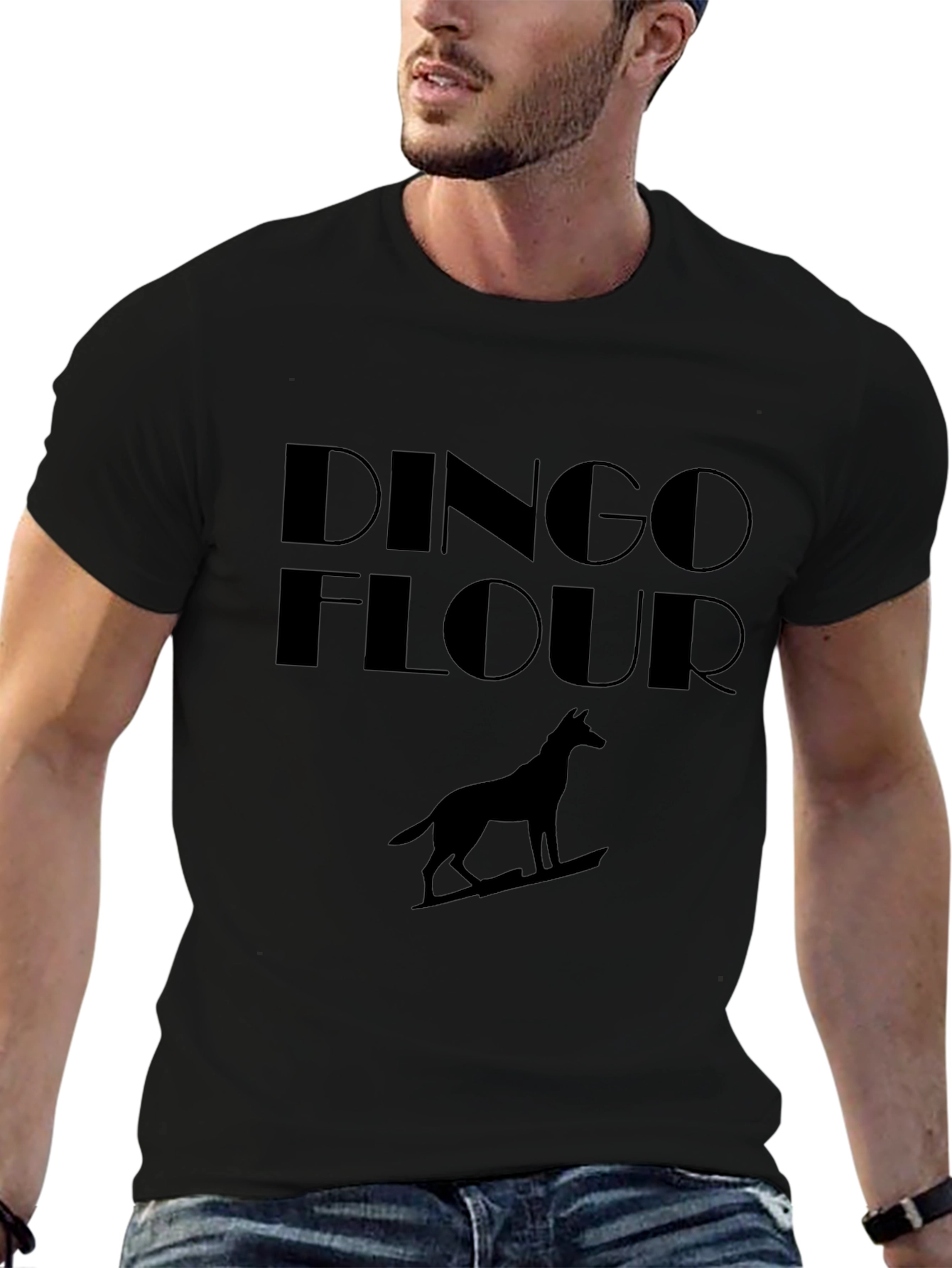 Dingo Flour T-Shirt - Dog Silhouette Graphic Tee