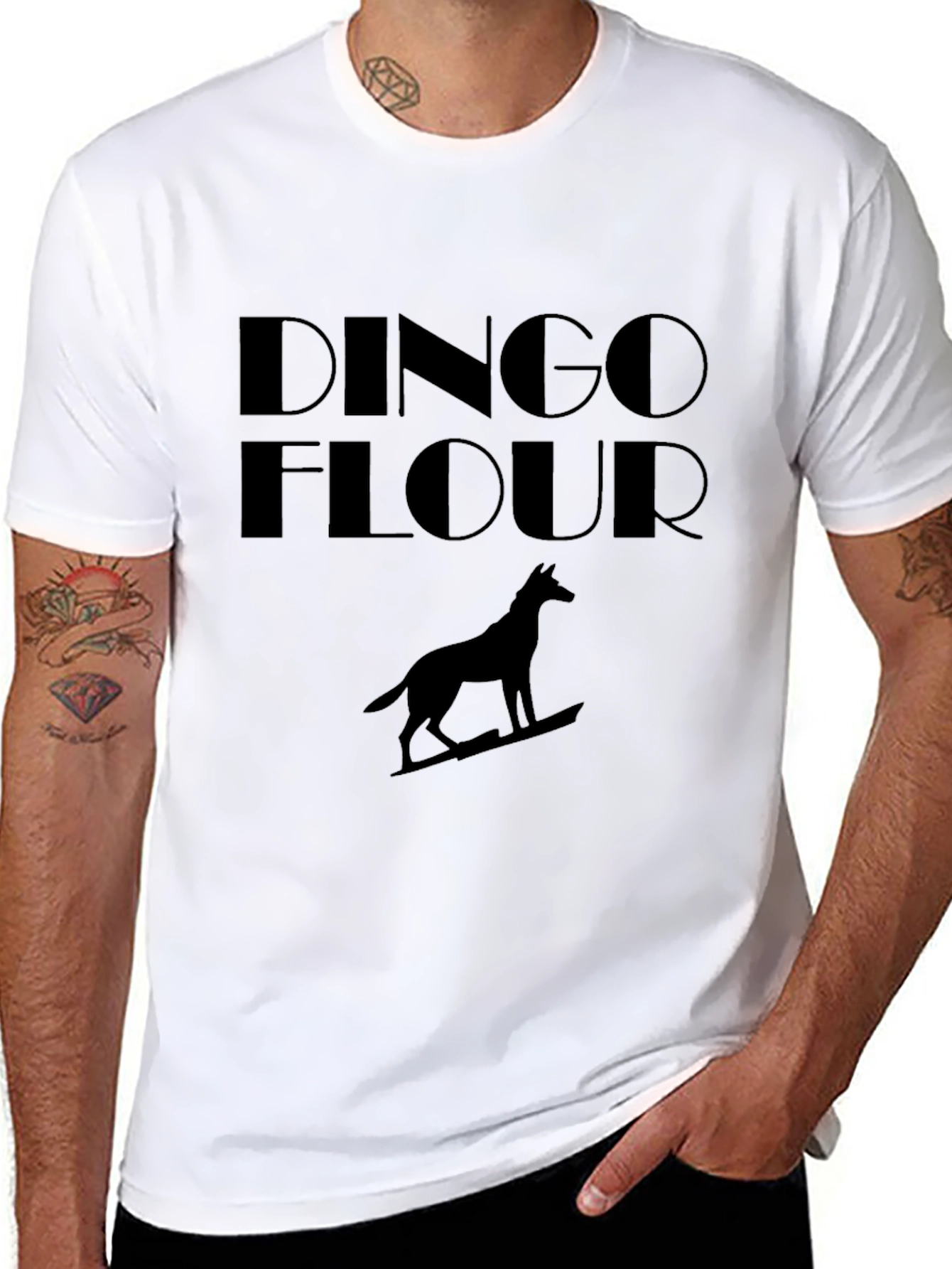 Dingo Flour T-Shirt - Dog Silhouette Graphic Tee
