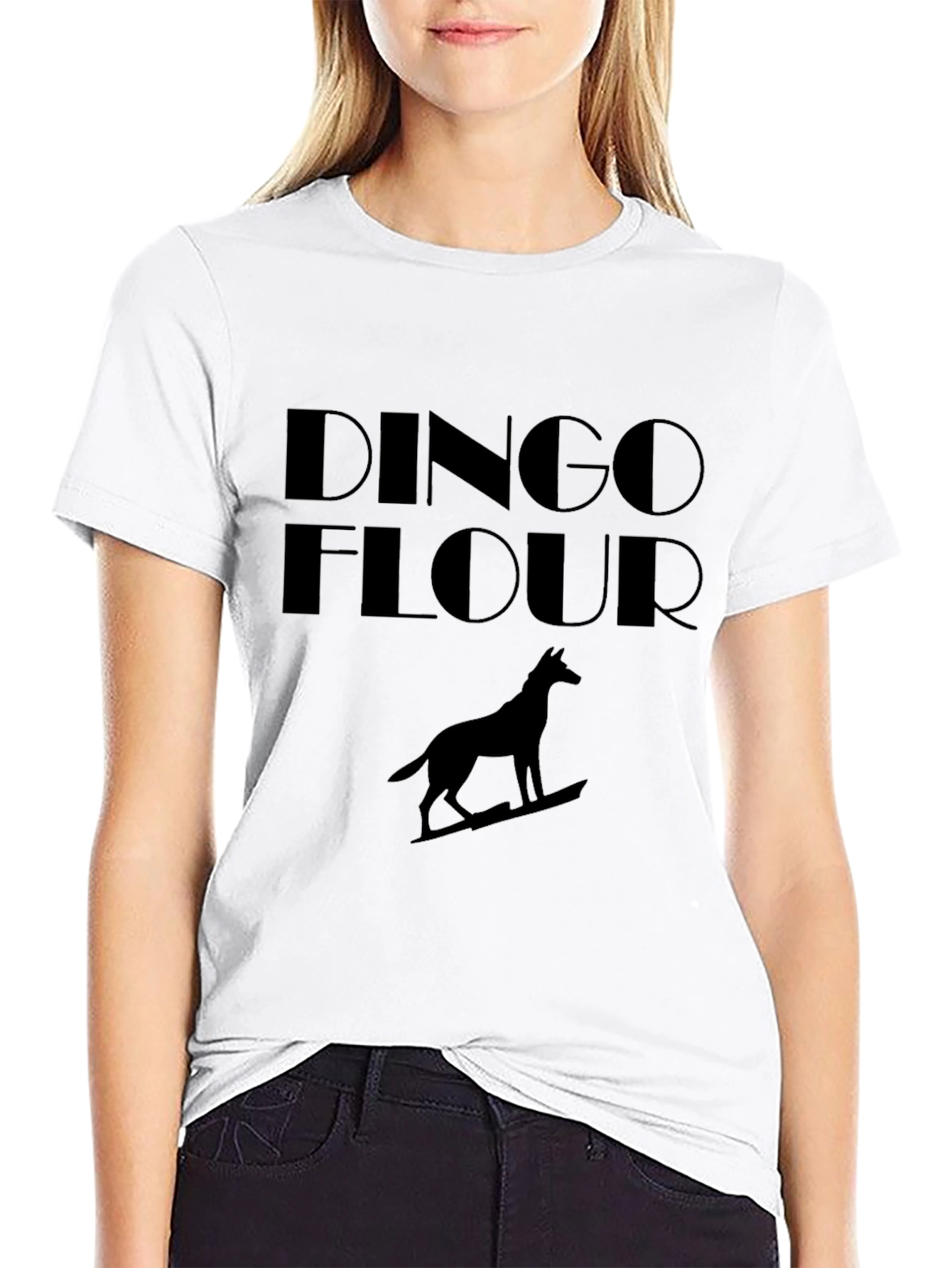 Dingo Flour T-Shirt - Dog Silhouette Graphic Tee