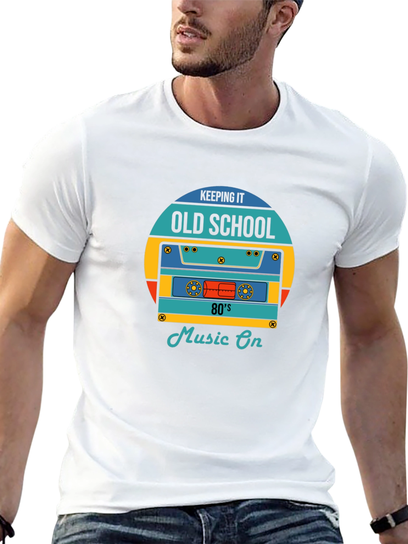 Retro 80s Music On Graphic T-Shirt