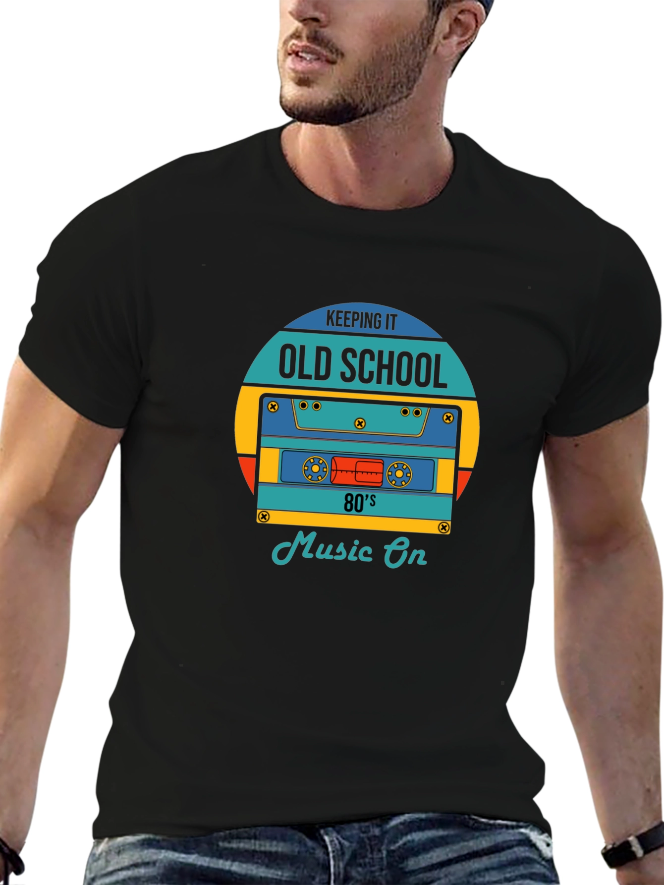 Retro 80s Music On Graphic T-Shirt