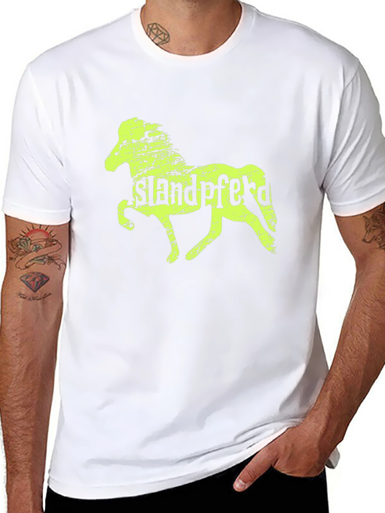 Icelandic Horse Graphic Tee - Mens Black T-Shirt