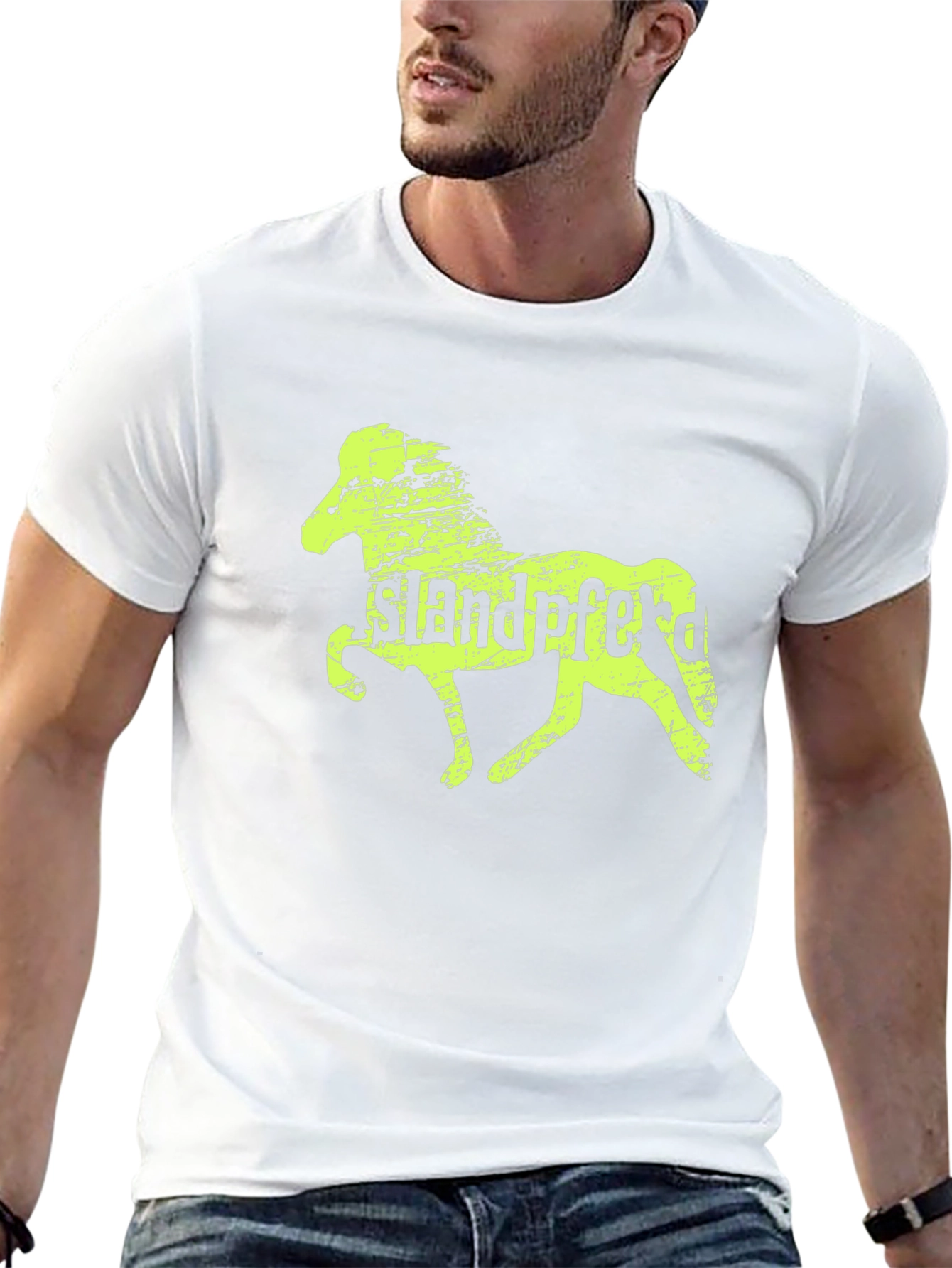 Icelandic Horse Graphic Tee - Mens Black T-Shirt