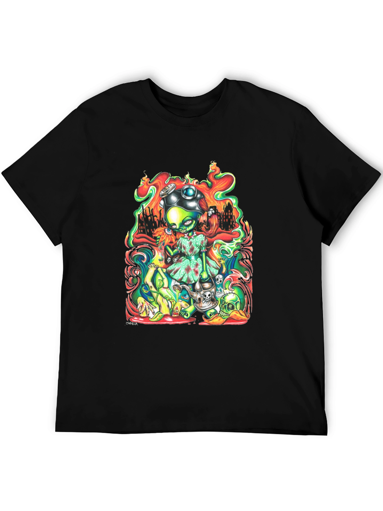 Zombie Girl T-Shirt - Mens Black Graphic Tee