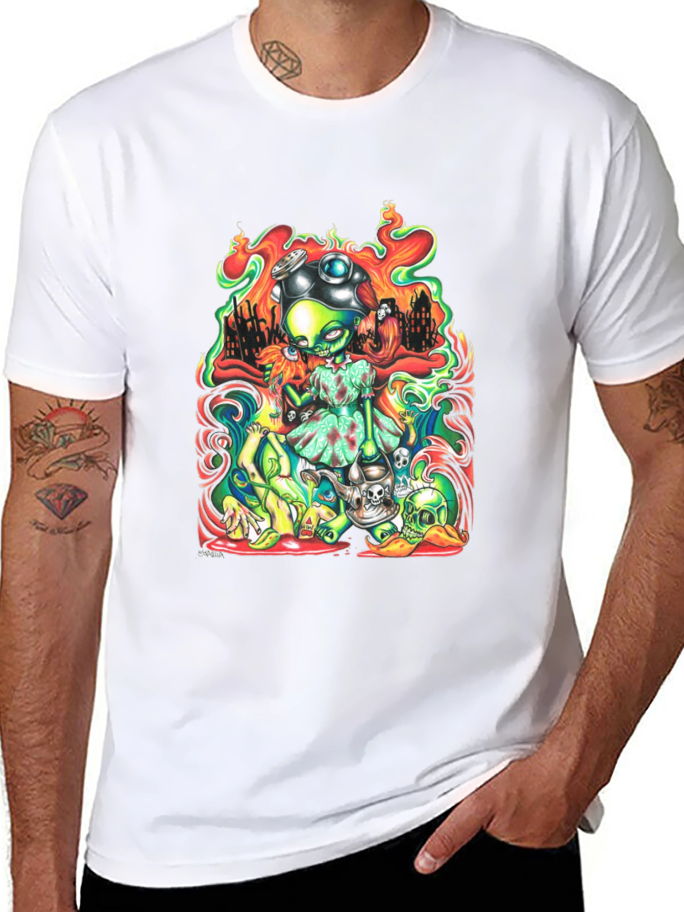 Zombie Girl T-Shirt - Mens Black Graphic Tee