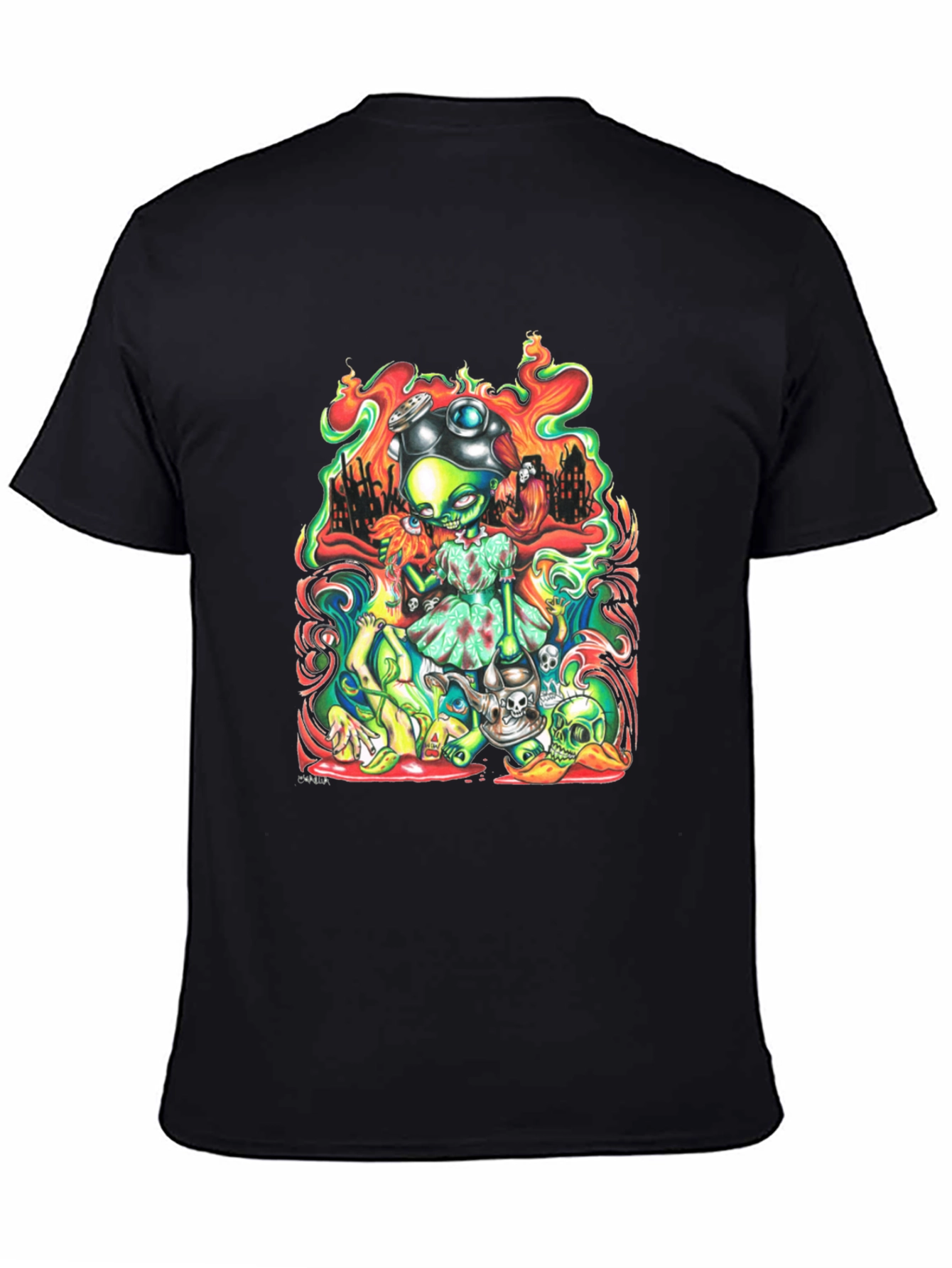 Zombie Girl T-Shirt - Mens Black Graphic Tee
