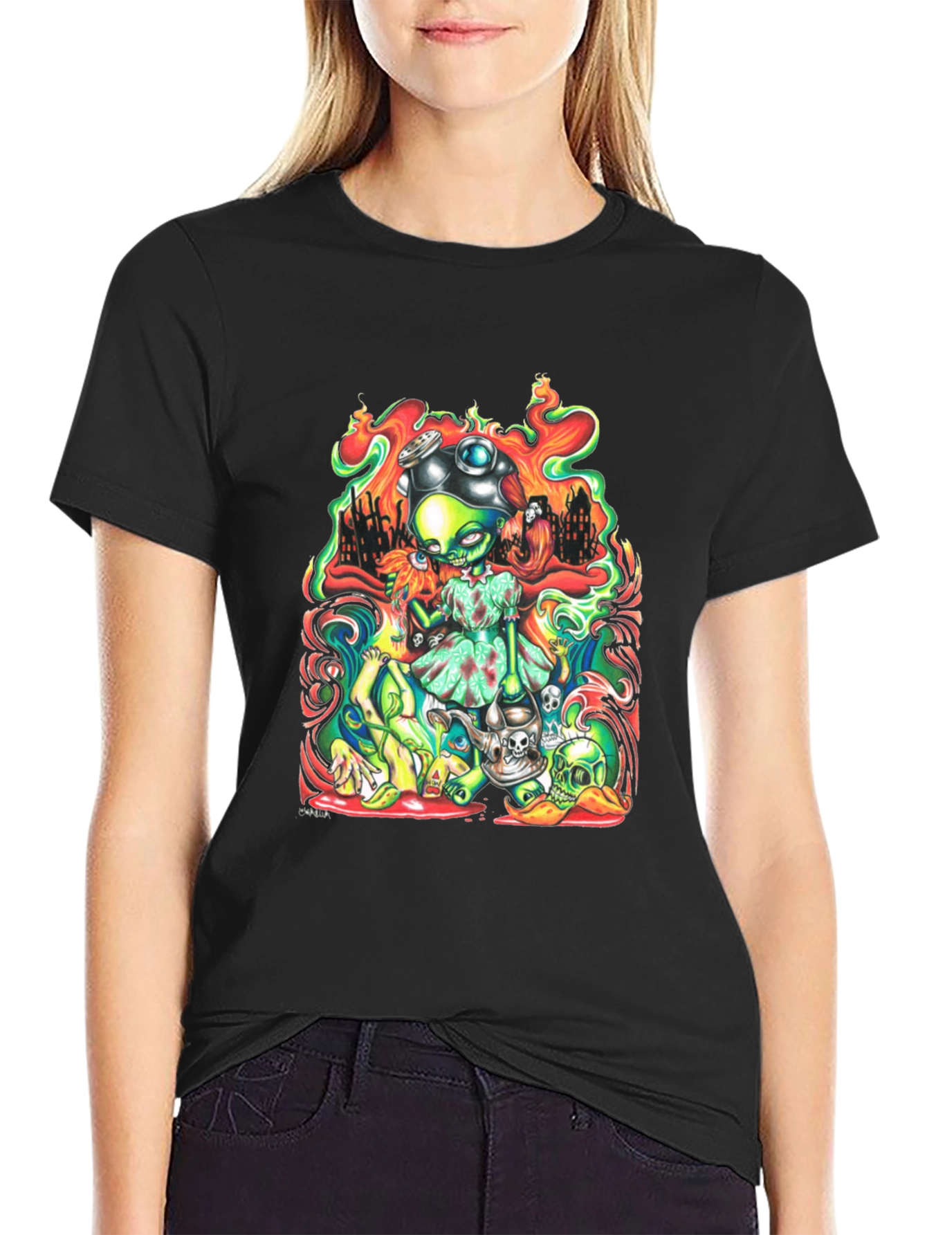 Zombie Girl T-Shirt - Mens Black Graphic Tee