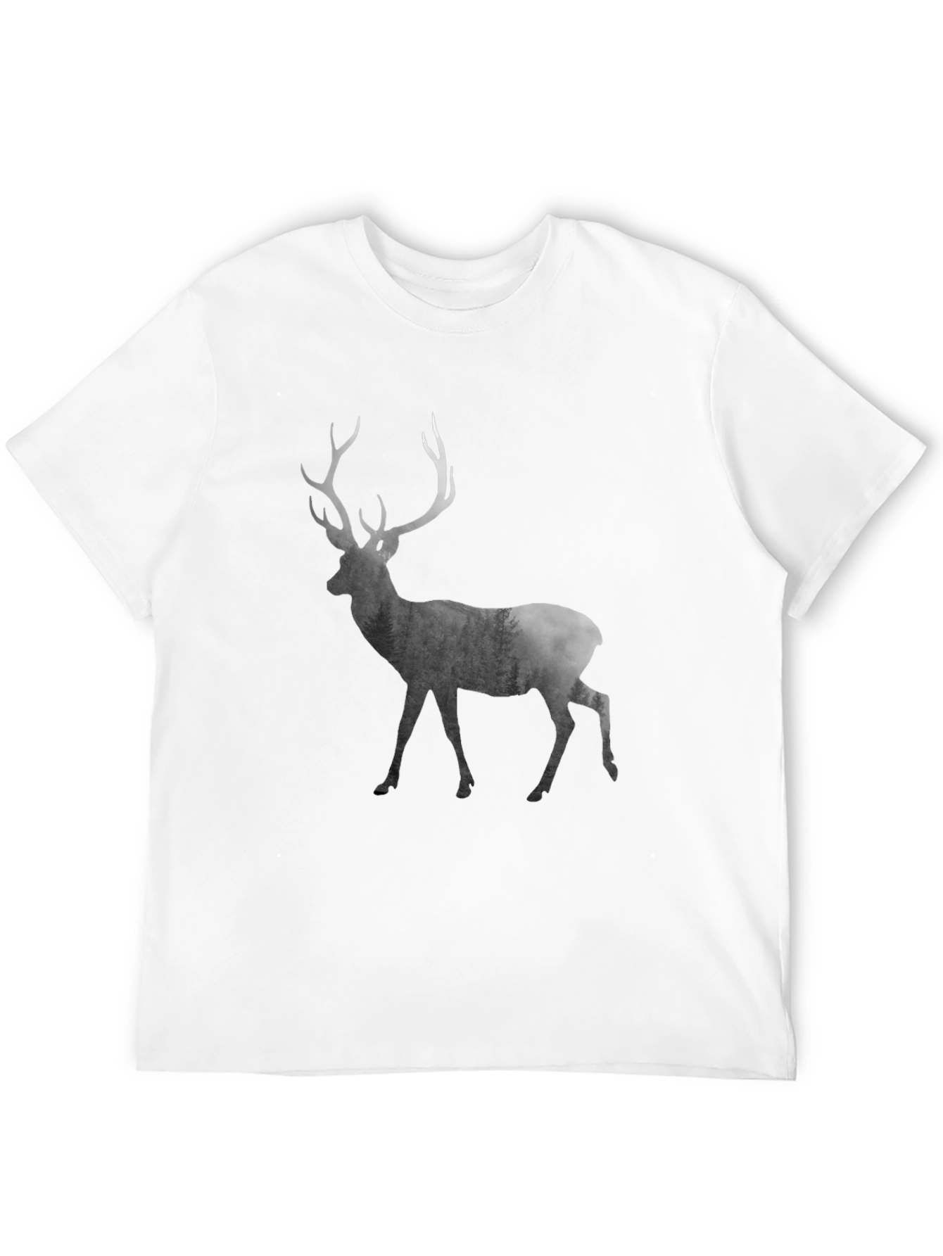 Mens Black Deer Graphic T-Shirt