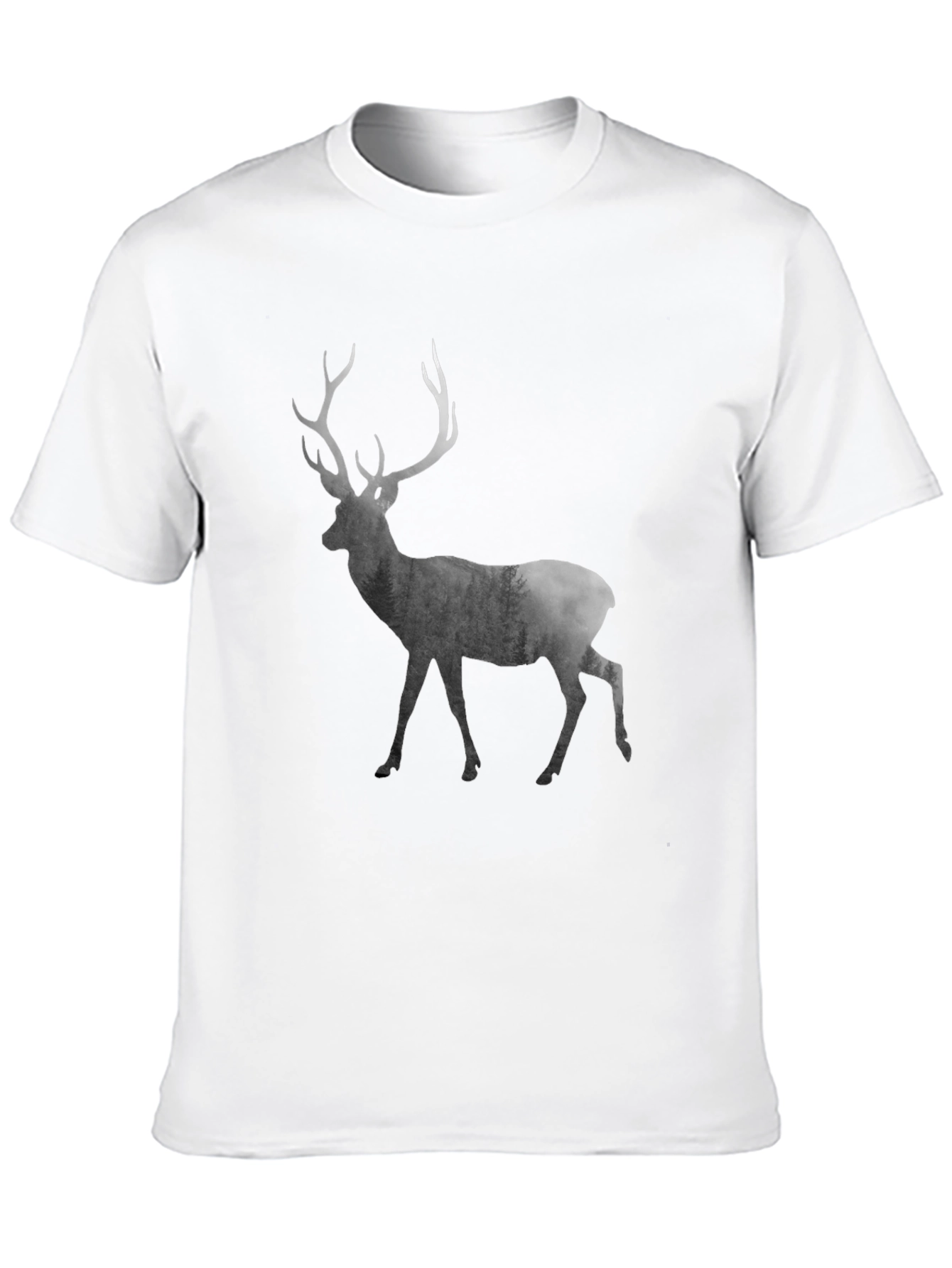 Mens Black Deer Graphic T-Shirt