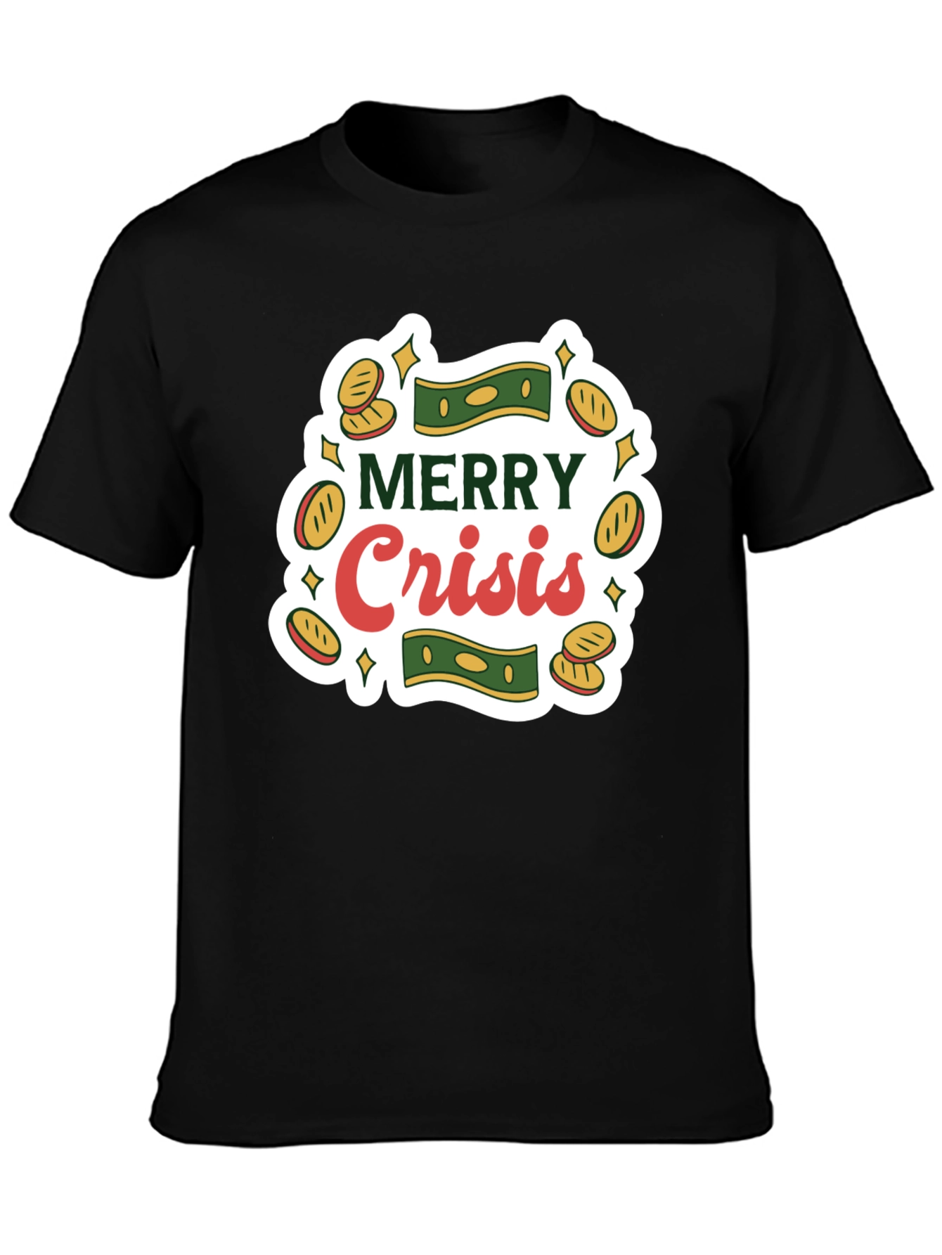 Merry Crisis Graphic Tee - Black