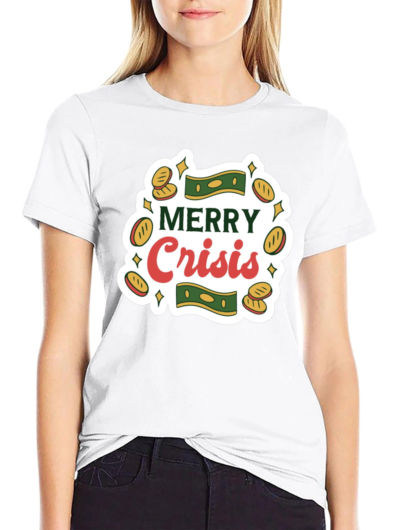 Merry Crisis Graphic Tee - Black